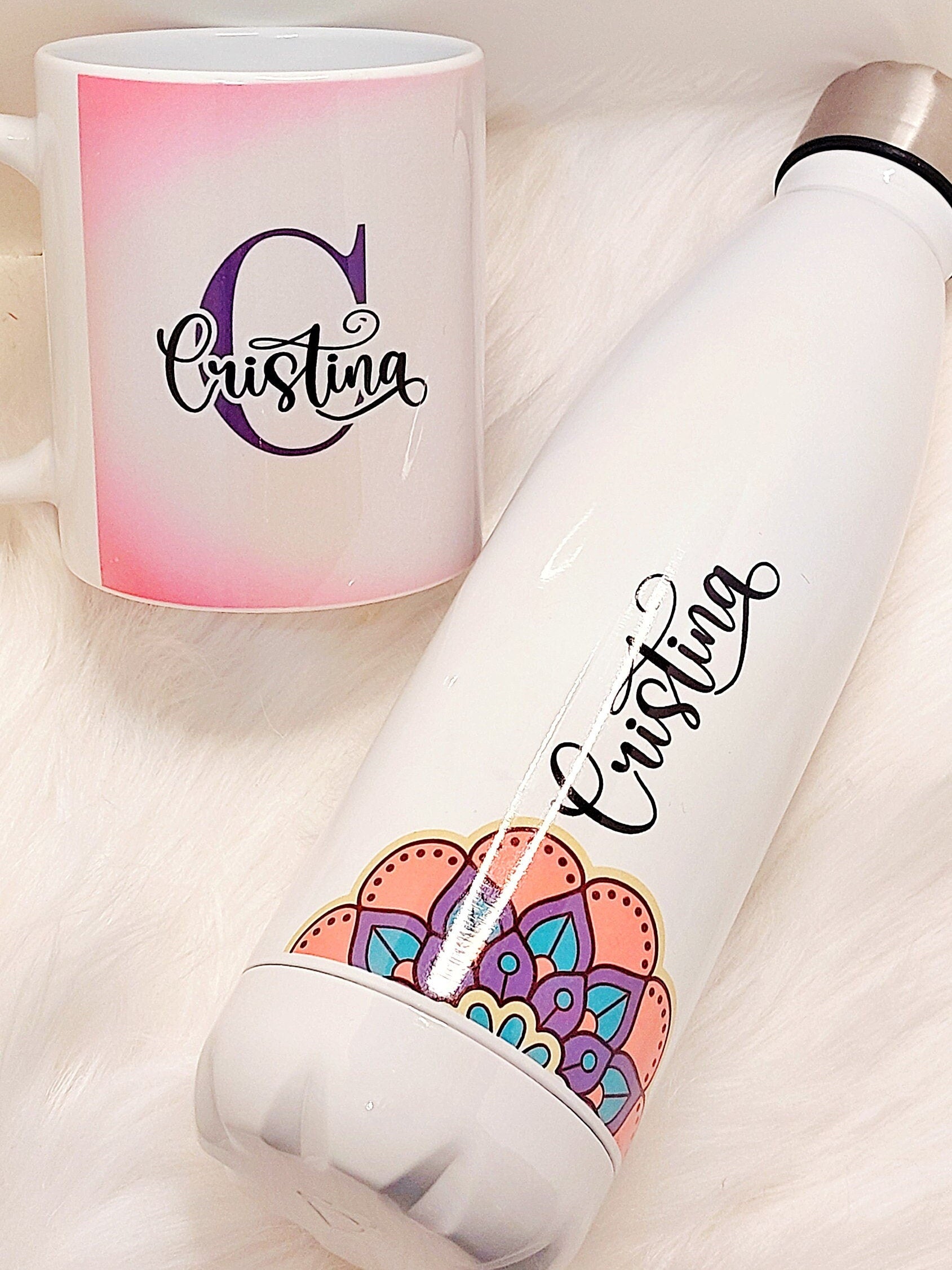 Set regalo personalizado de botella y taza