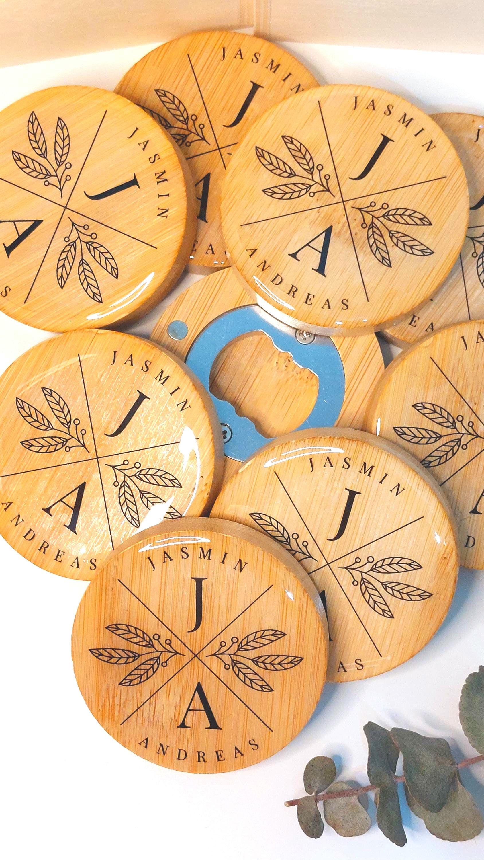 Abridor de madera personalizado Boda