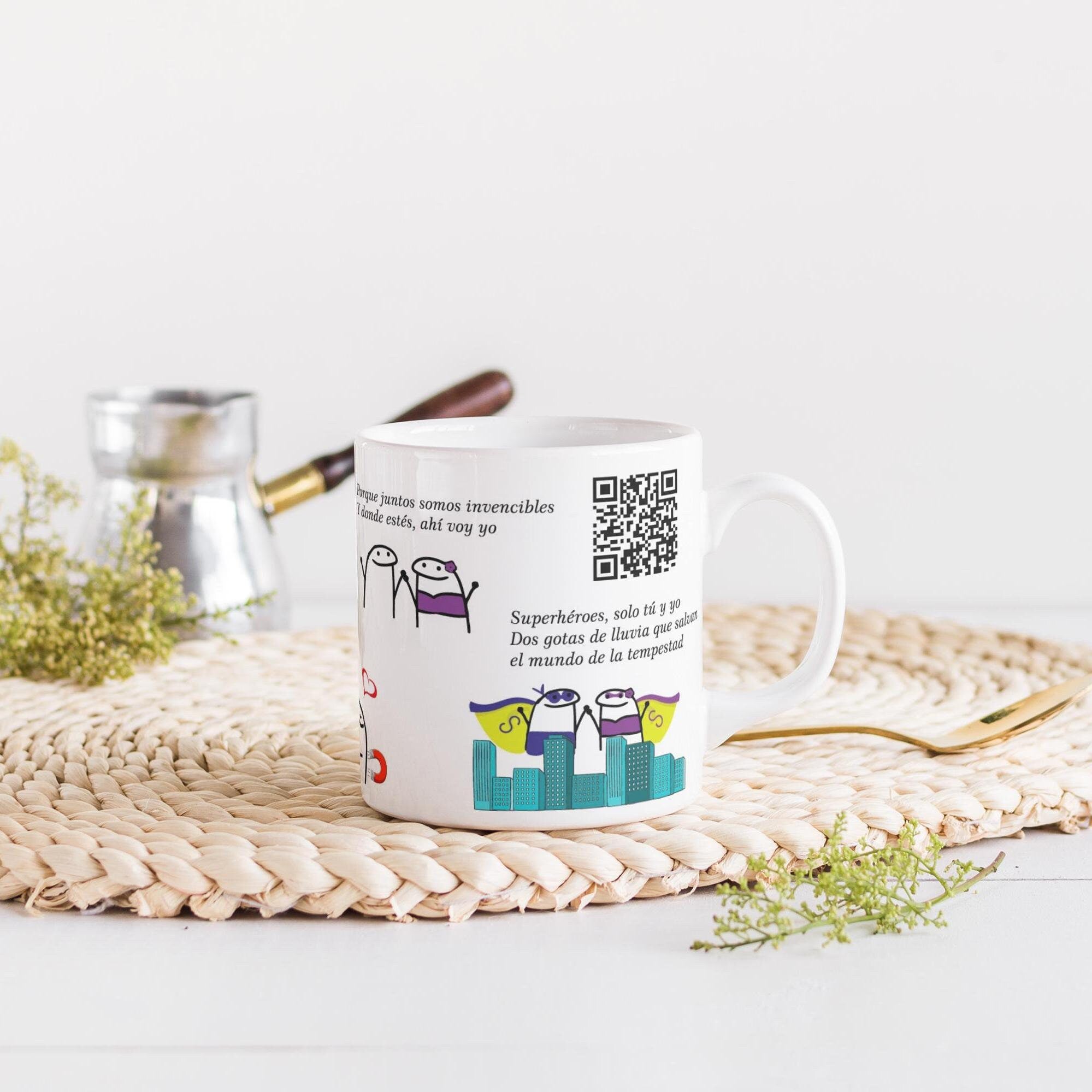 Taza personalizada musical con código QR