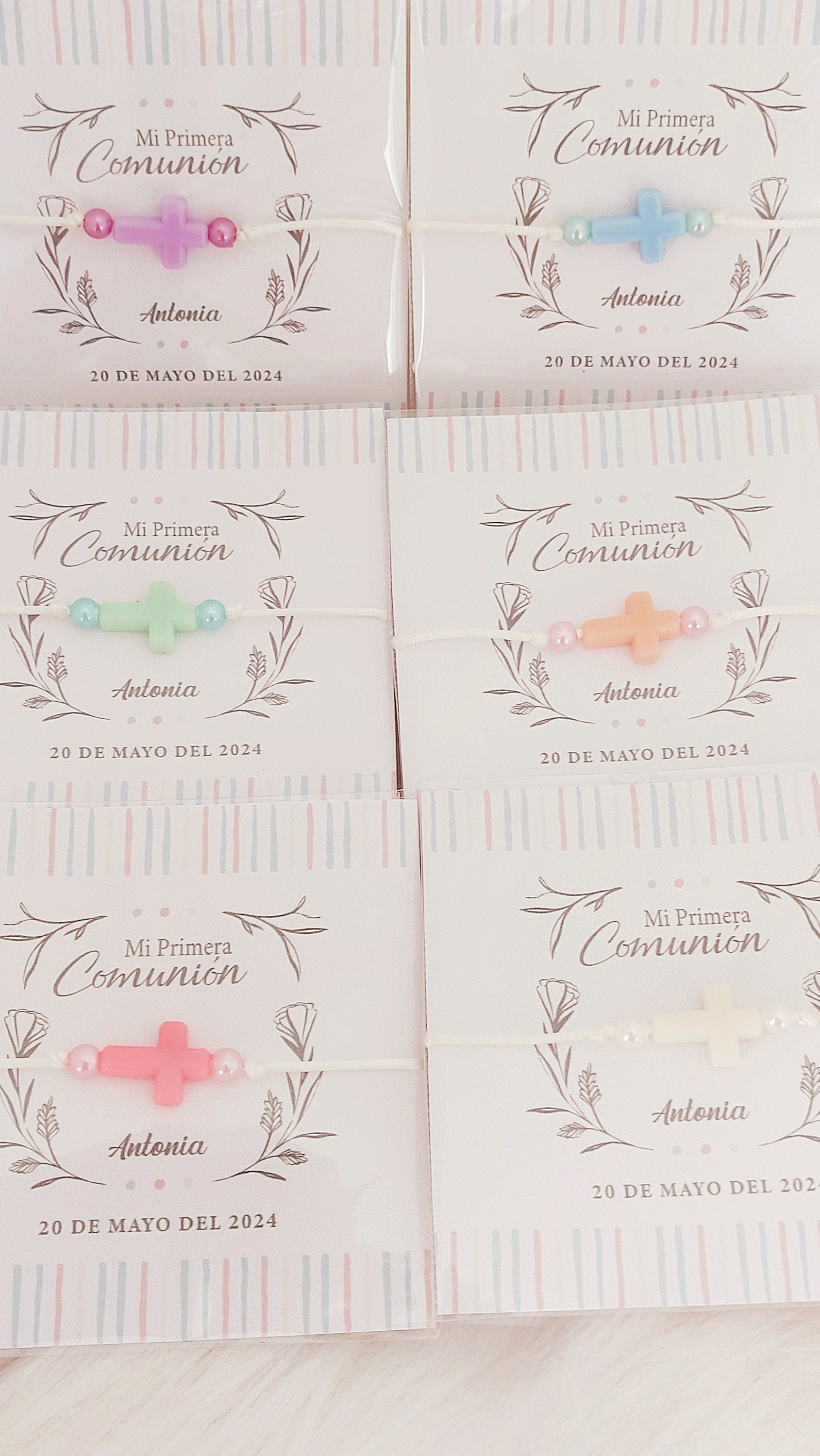 Pulsera con cruz + Tarjeta Personalizada