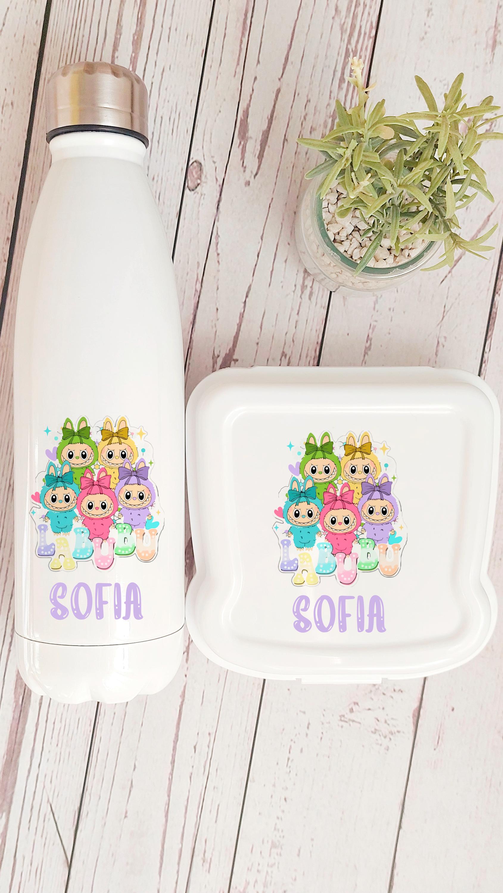 Fiambrera + Botella personalizada infantil Labubu