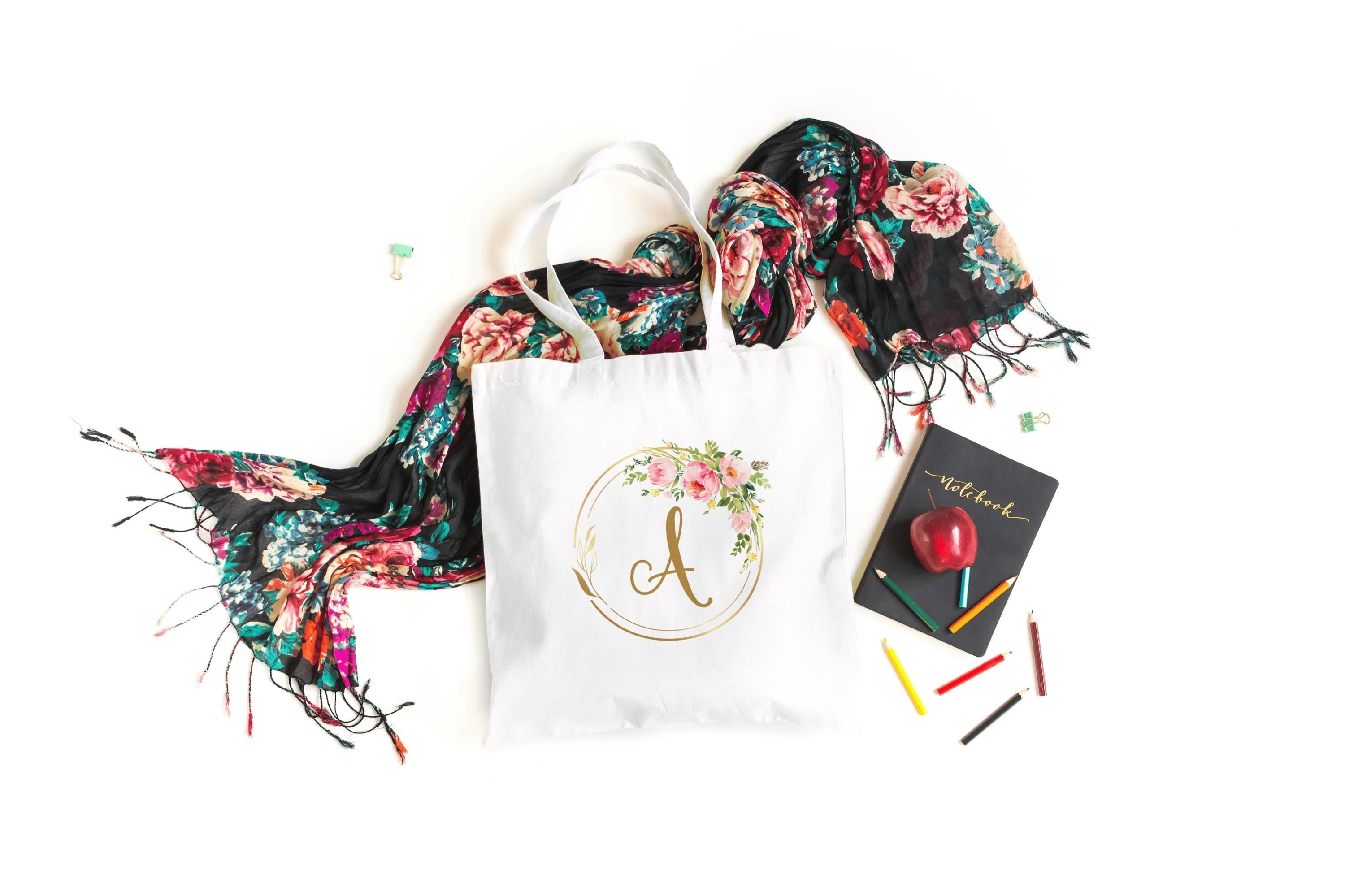 Bolso de tela personalizado floral