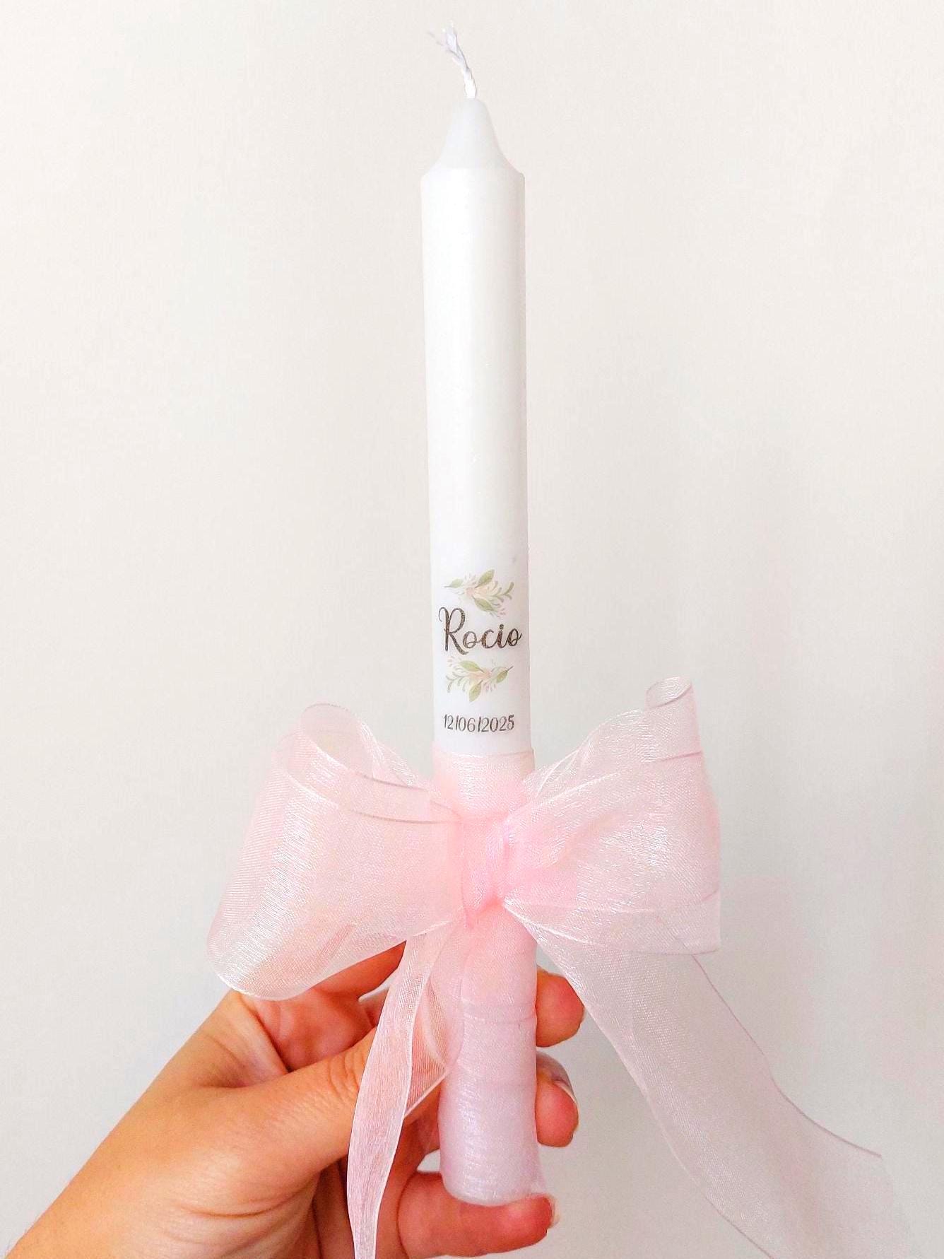 Vela de bautizo personalizada