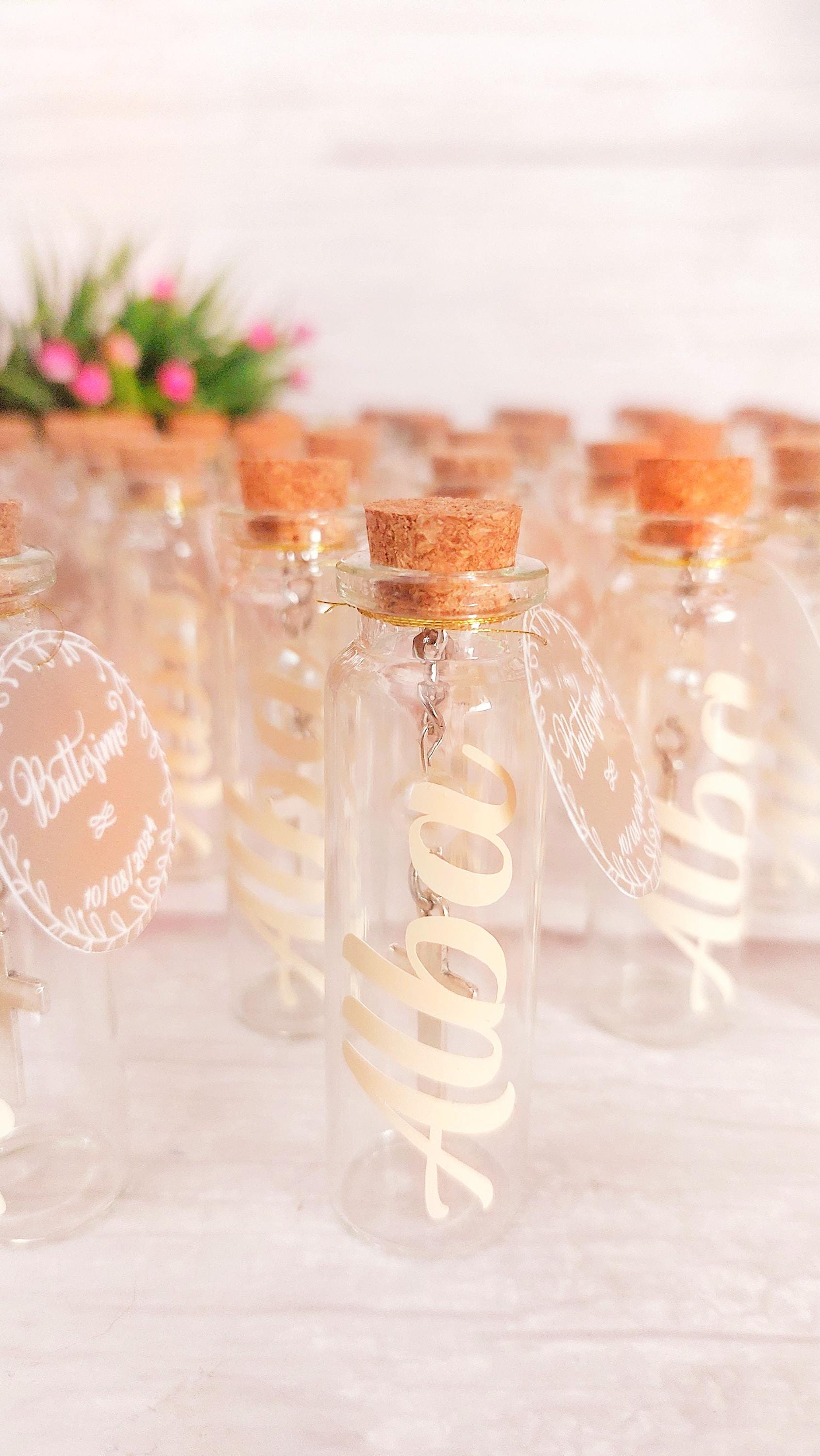 Botella con Rosario Personalizado para invitado