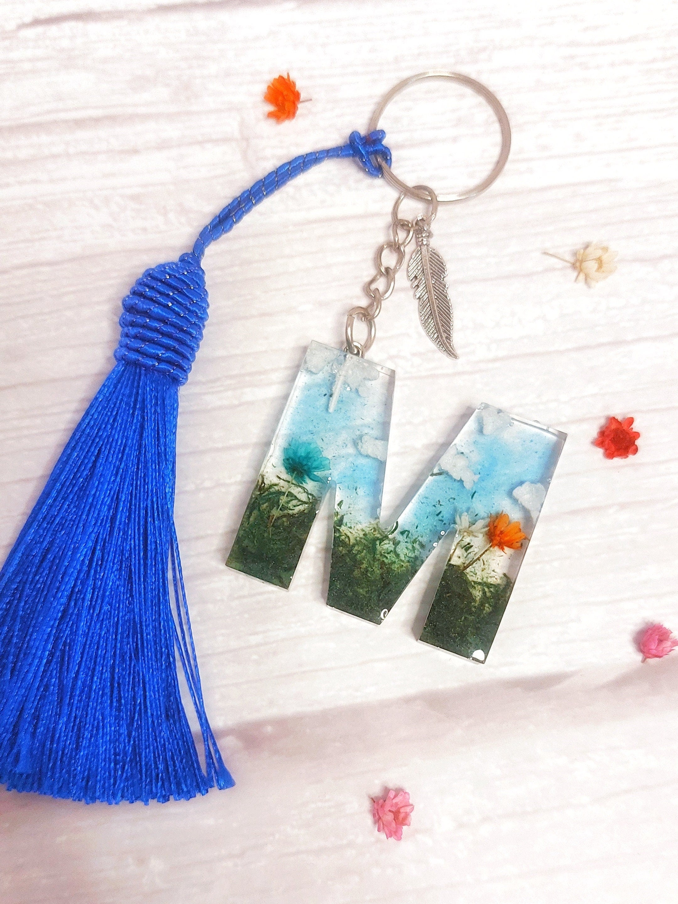 Llavero floral  personalizado