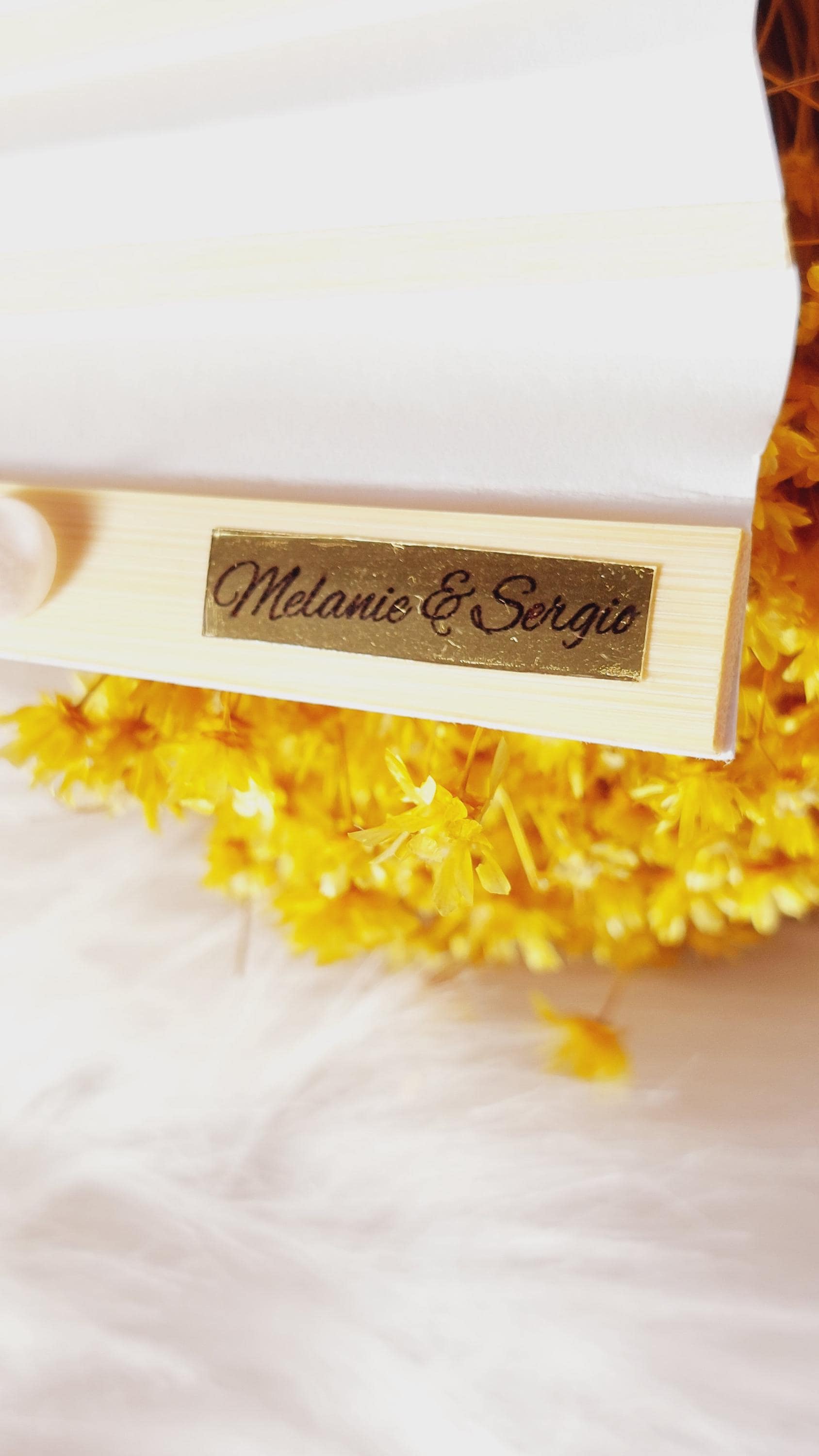Abanico de boda personalizado