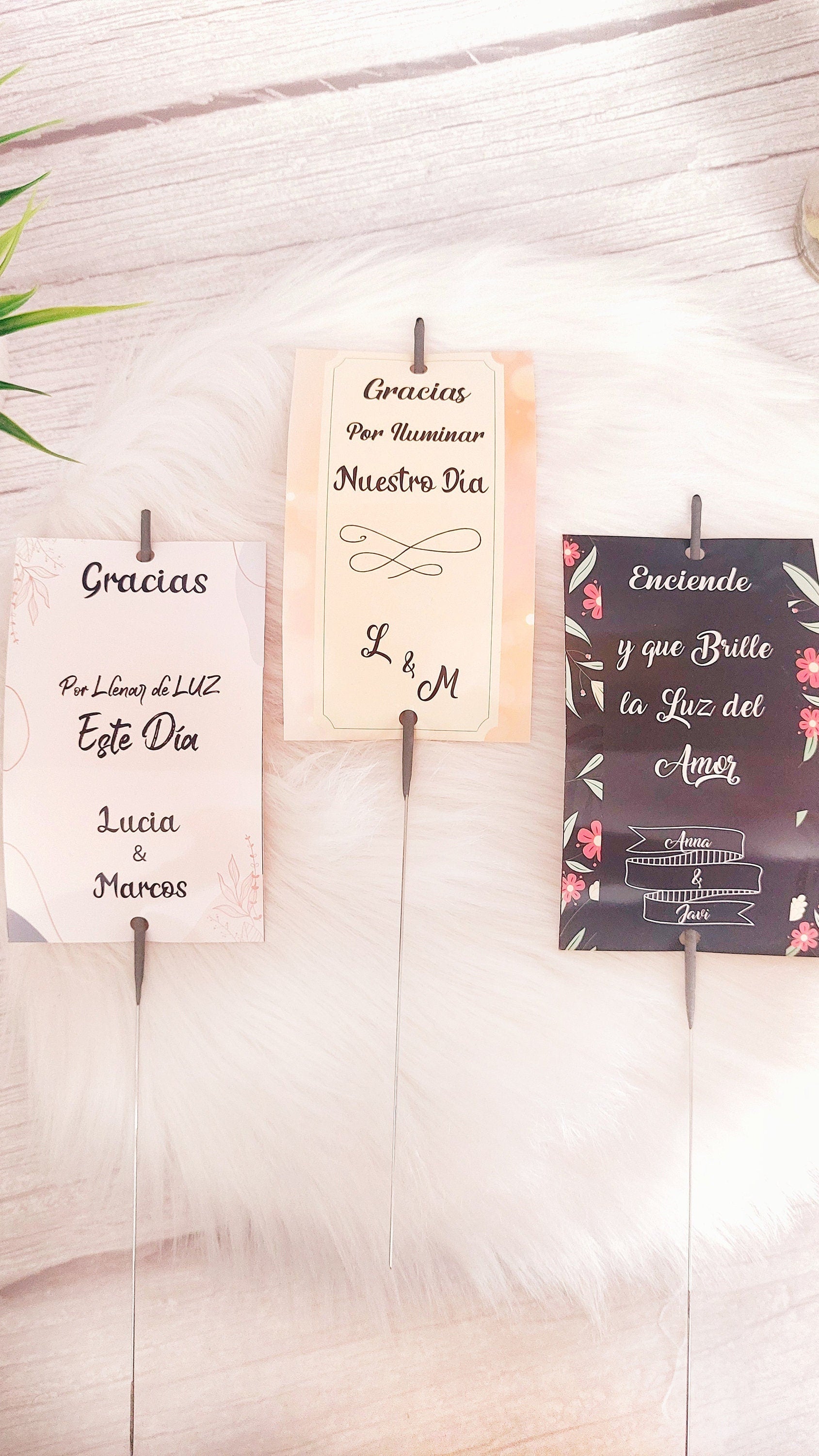 Bengala personalizada de boda