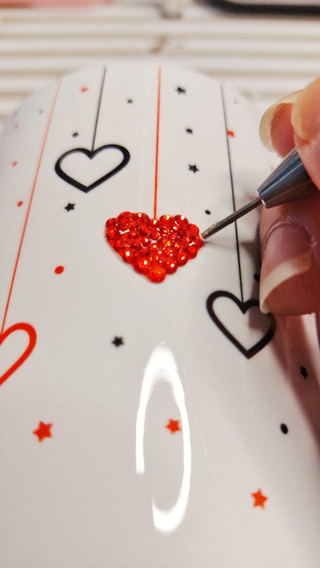Taza cristales corazones personalizada