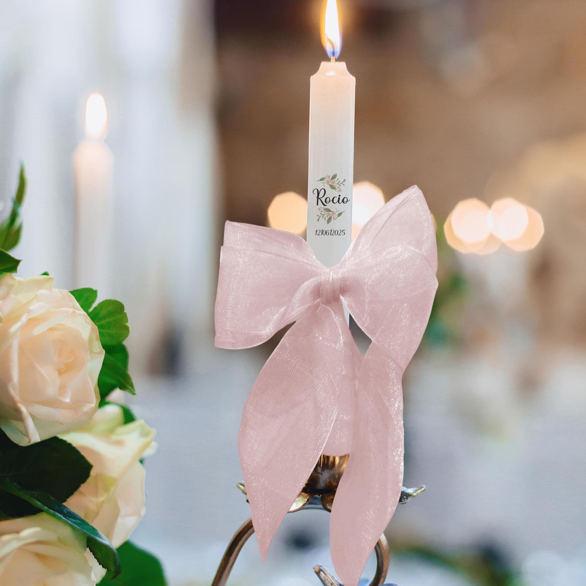 Vela de bautizo personalizada