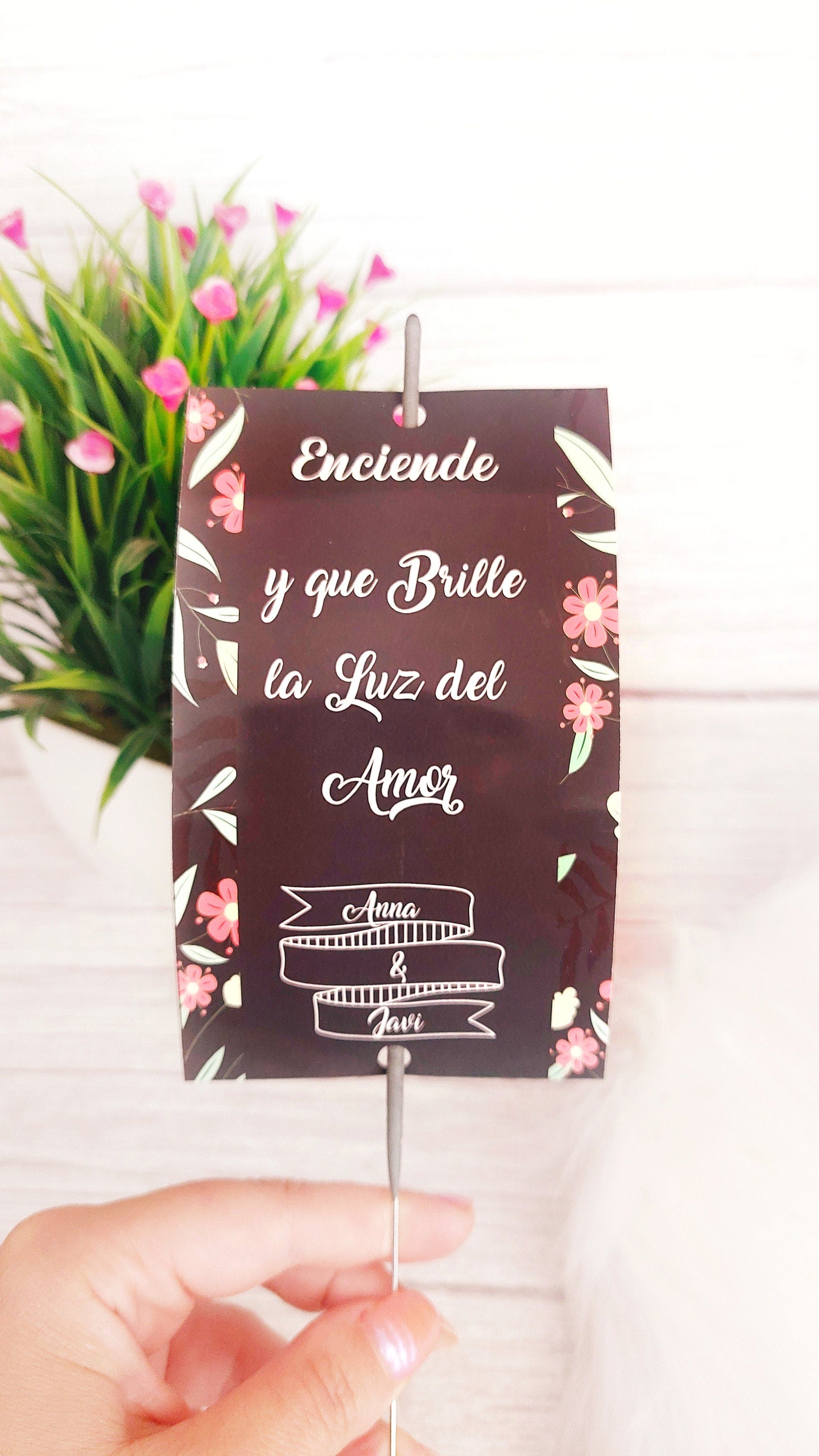 Bengala personalizada de boda