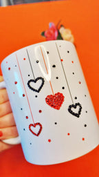 Taza cristales corazones personalizada