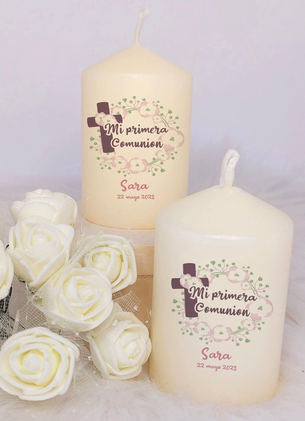 Vela personalizada detalle de Bautizo o Comunión