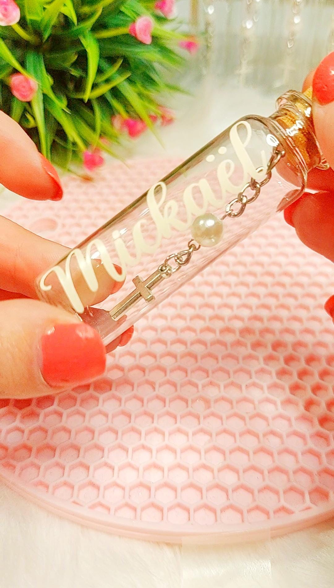 Botella con Rosario Personalizado para invitado