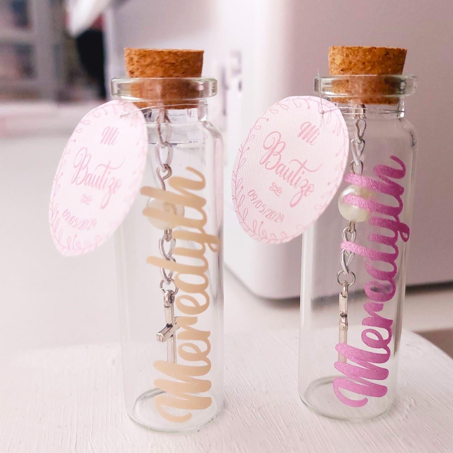 Botella con Rosario Personalizado para invitado