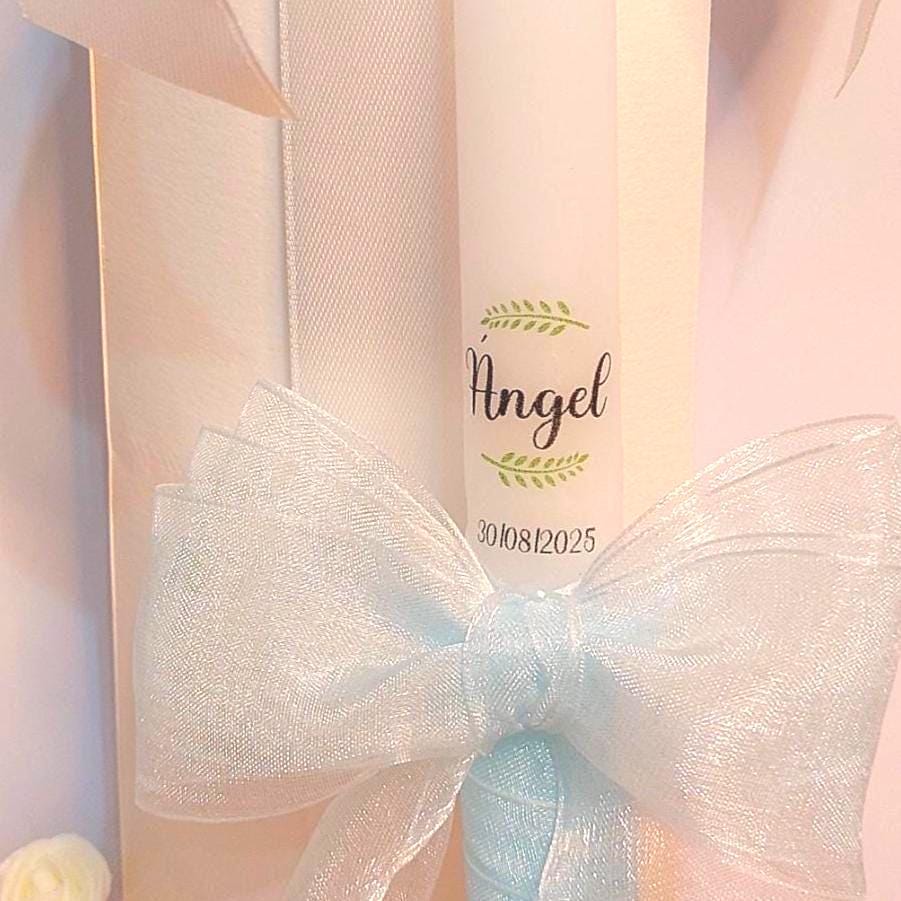 Vela de bautizo personalizada