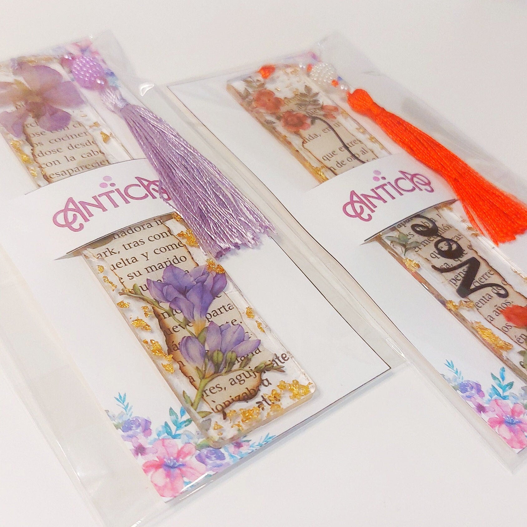 Marcapáginas Floral Hojas de Libro