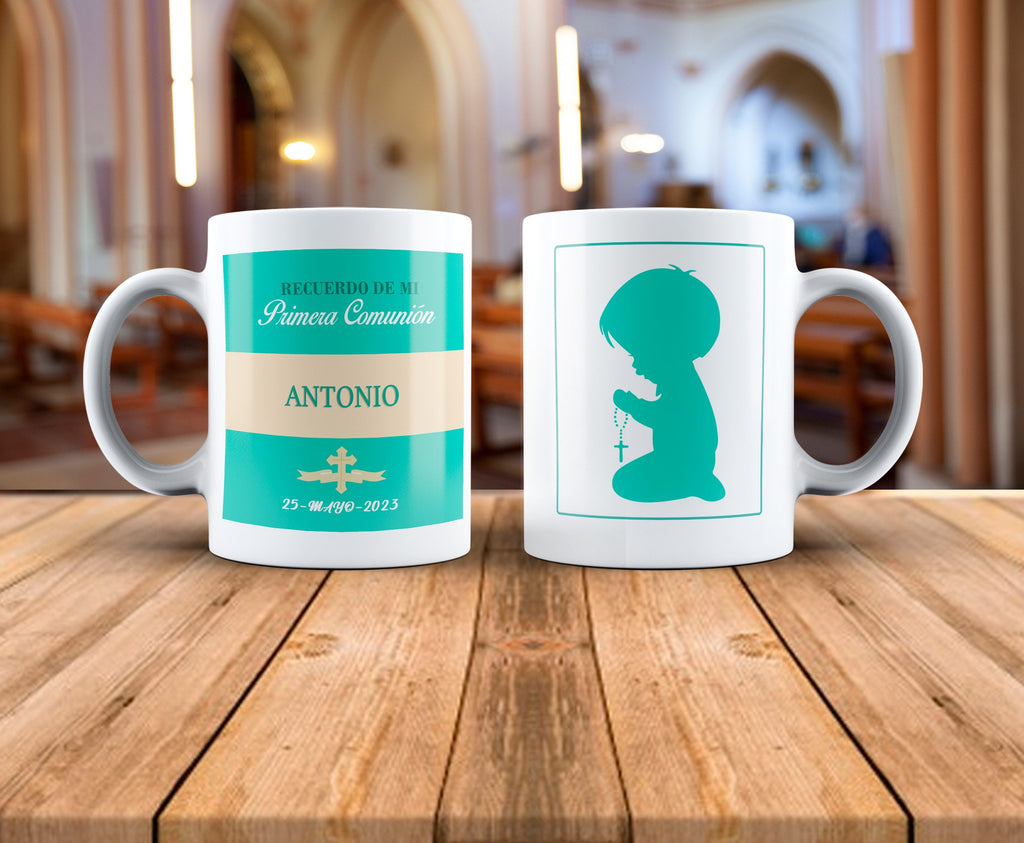 Taza Personalizada de comunión Niño