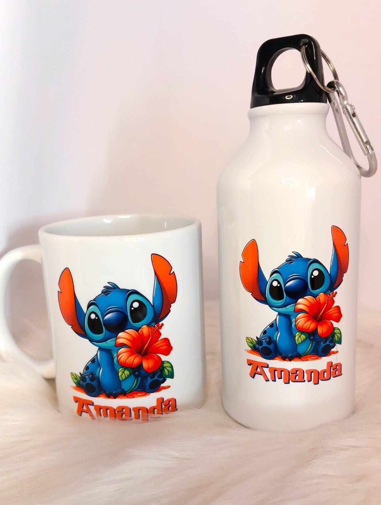 Stitch Taza y Botella infantil personalizada
