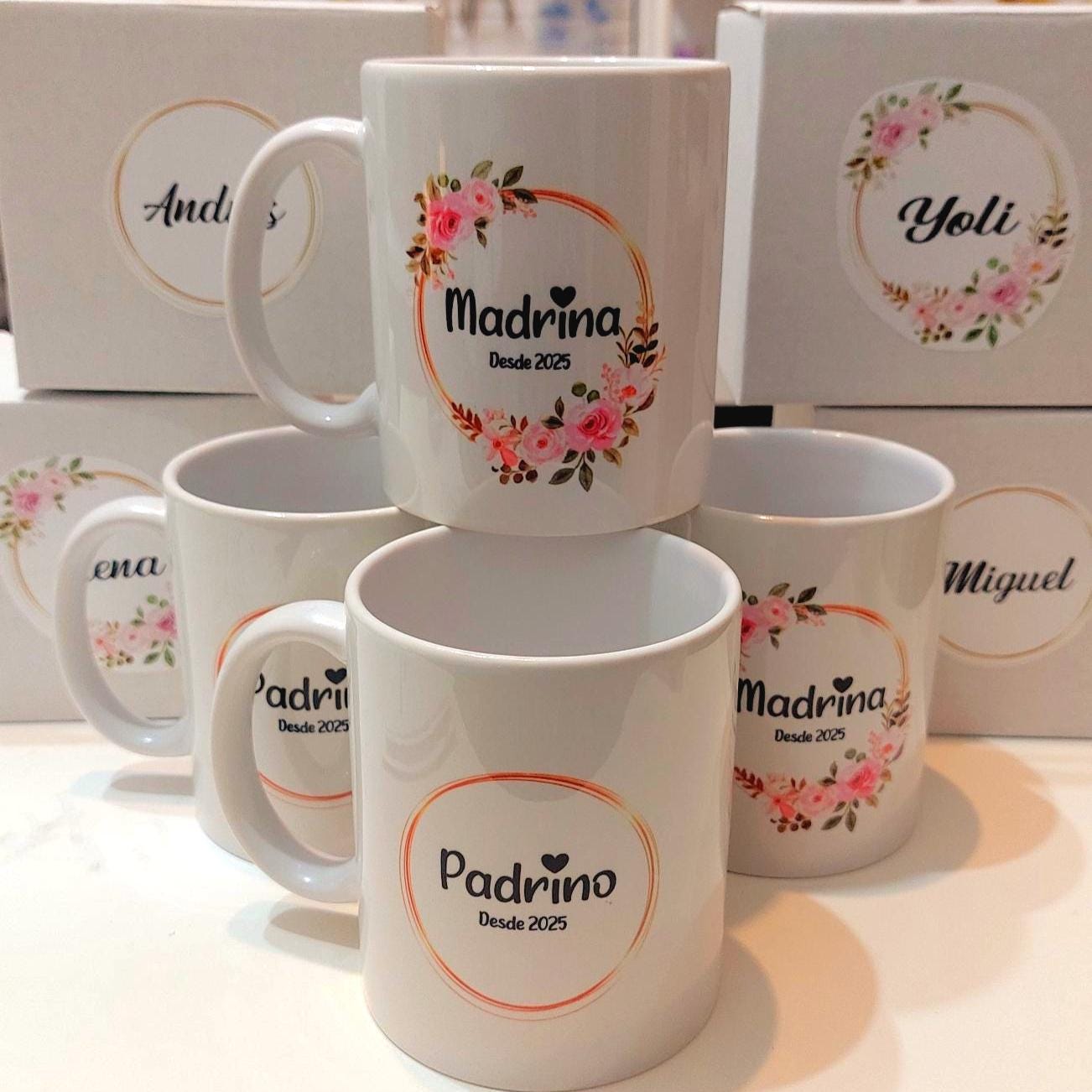 Pack de Tazas Personalizadas para Padrinos