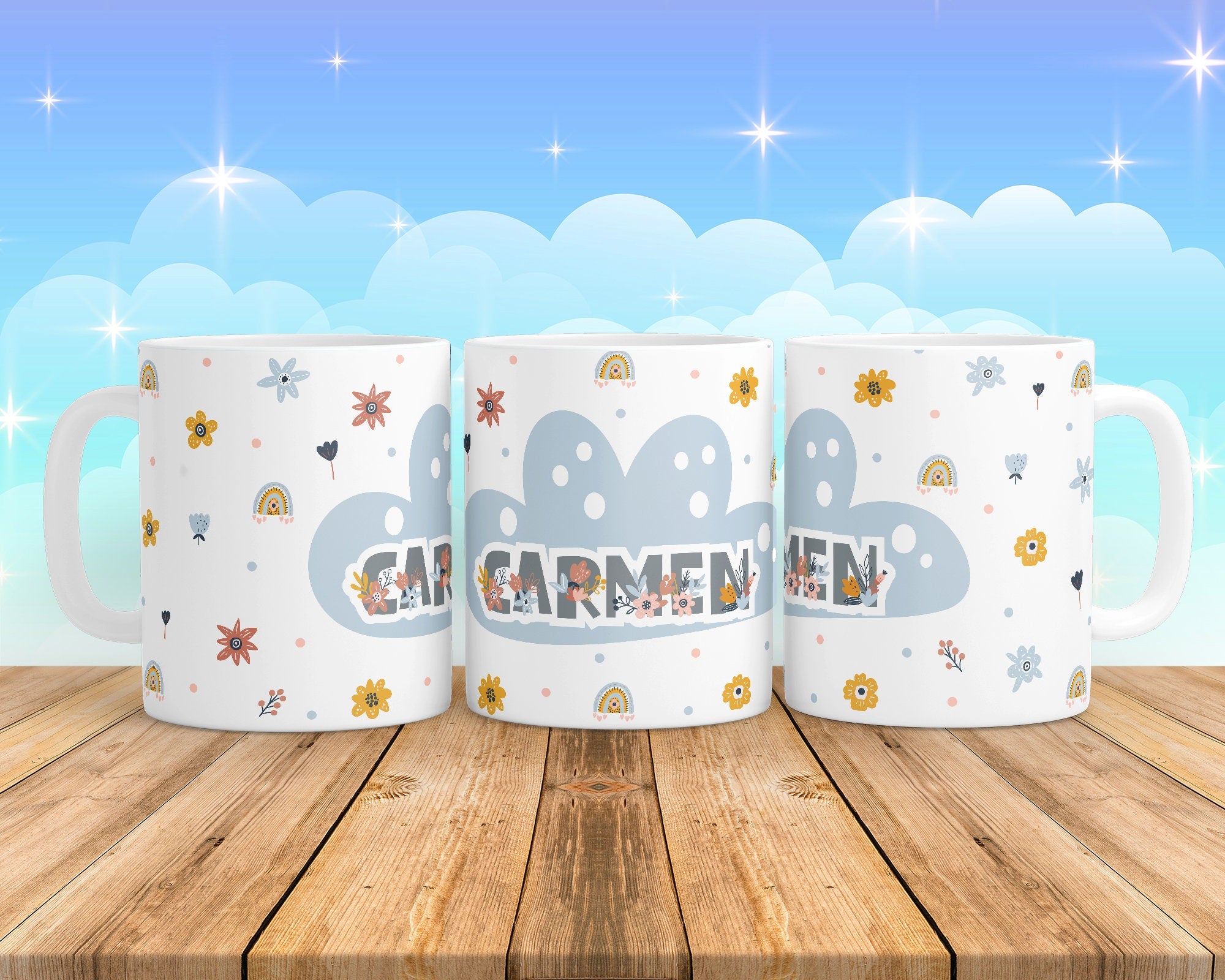 Tazas de arcoíris personalizada