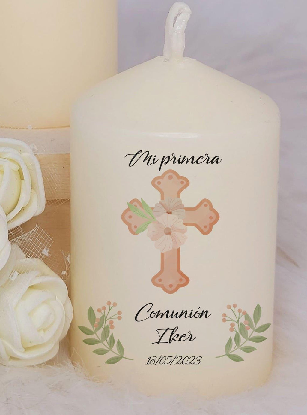 Vela personalizada detalle de Bautizo o Comunión