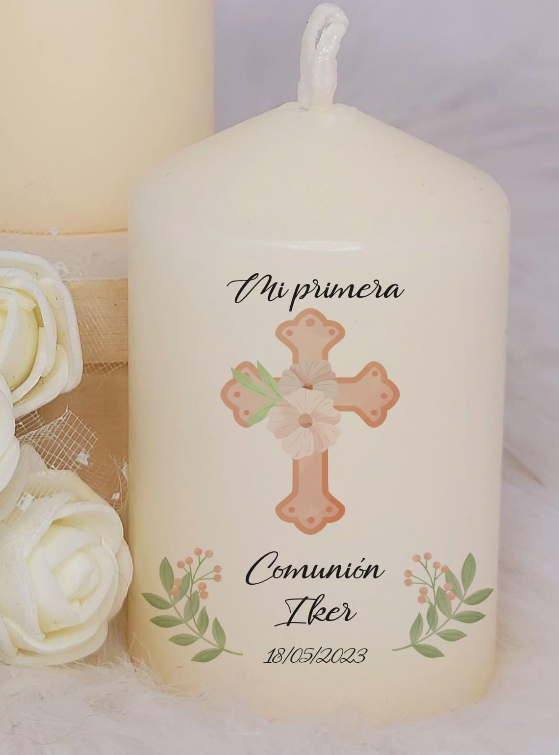 Vela personalizada detalle de Bautizo o Comunión