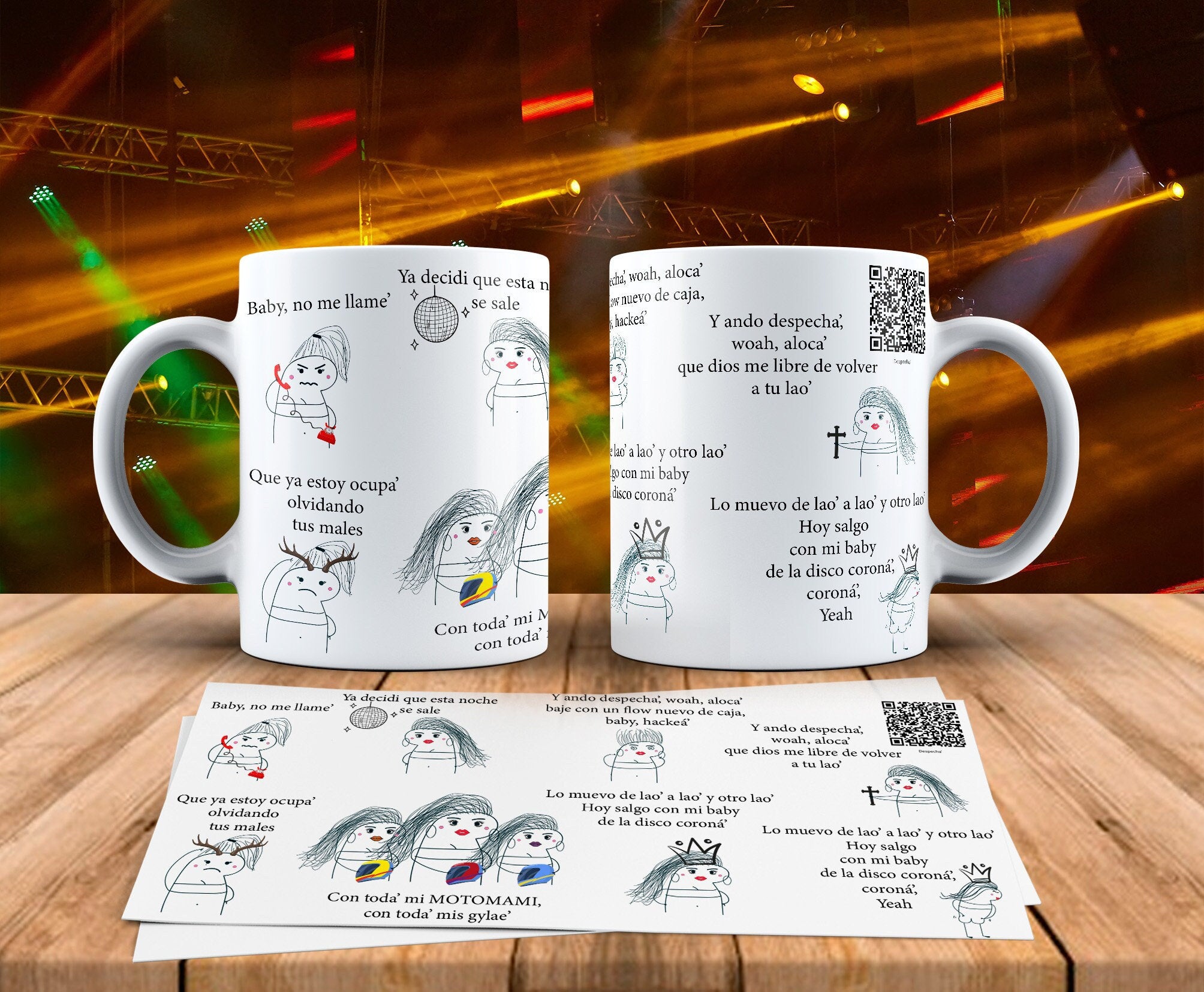 Taza personalizada musical con código QR