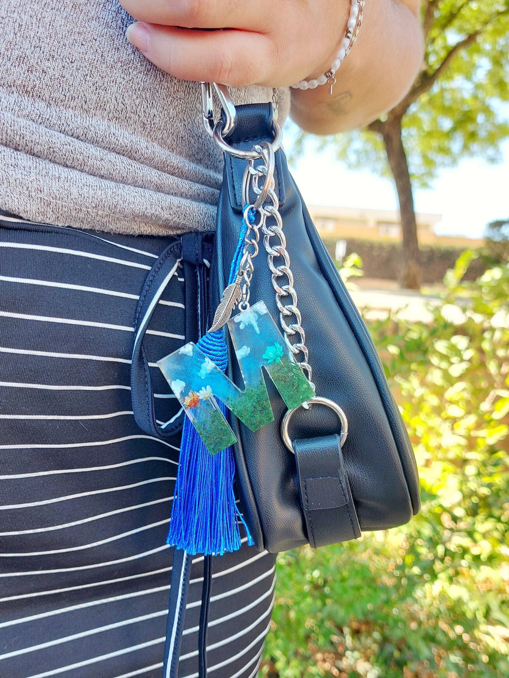 Llavero floral  personalizado