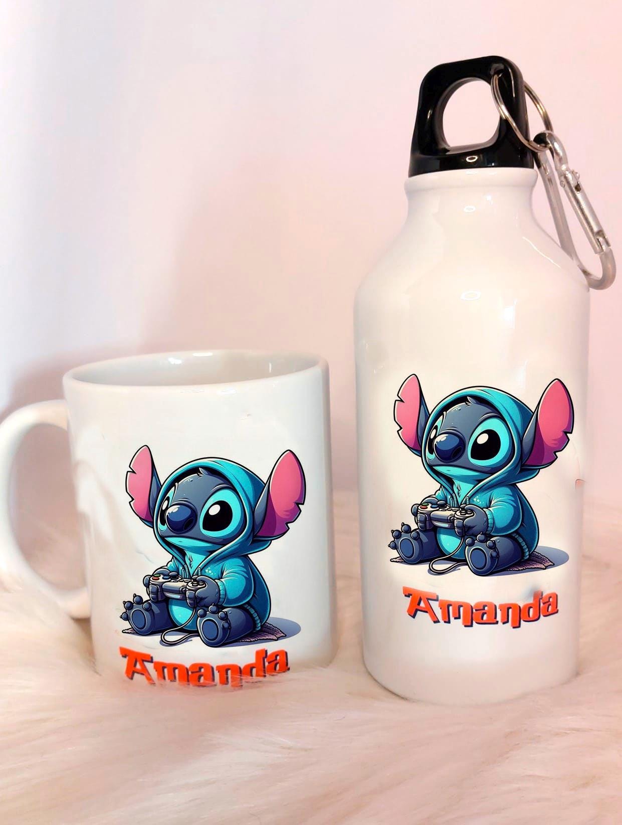 Stitch Taza y Botella infantil personalizada
