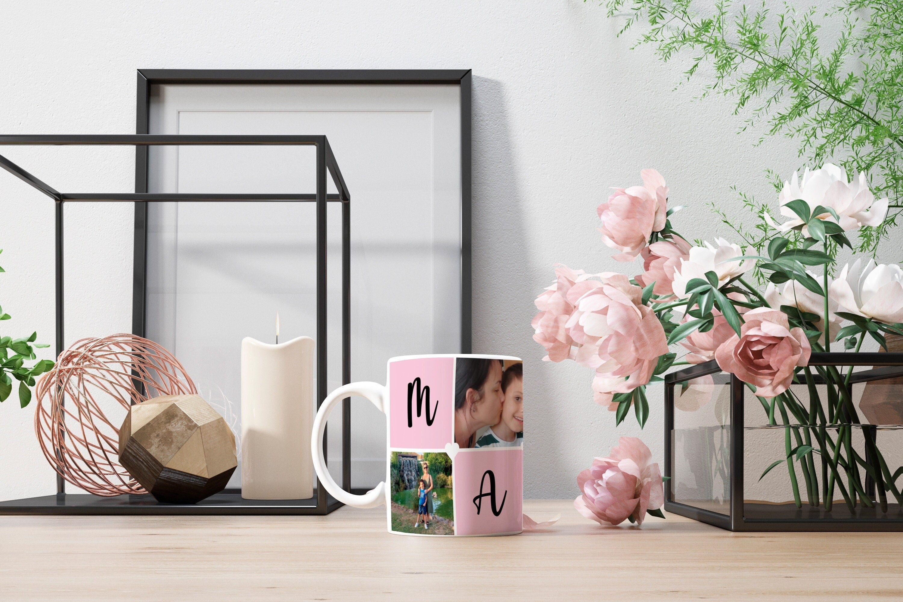 Taza + llavero con foto para mamá