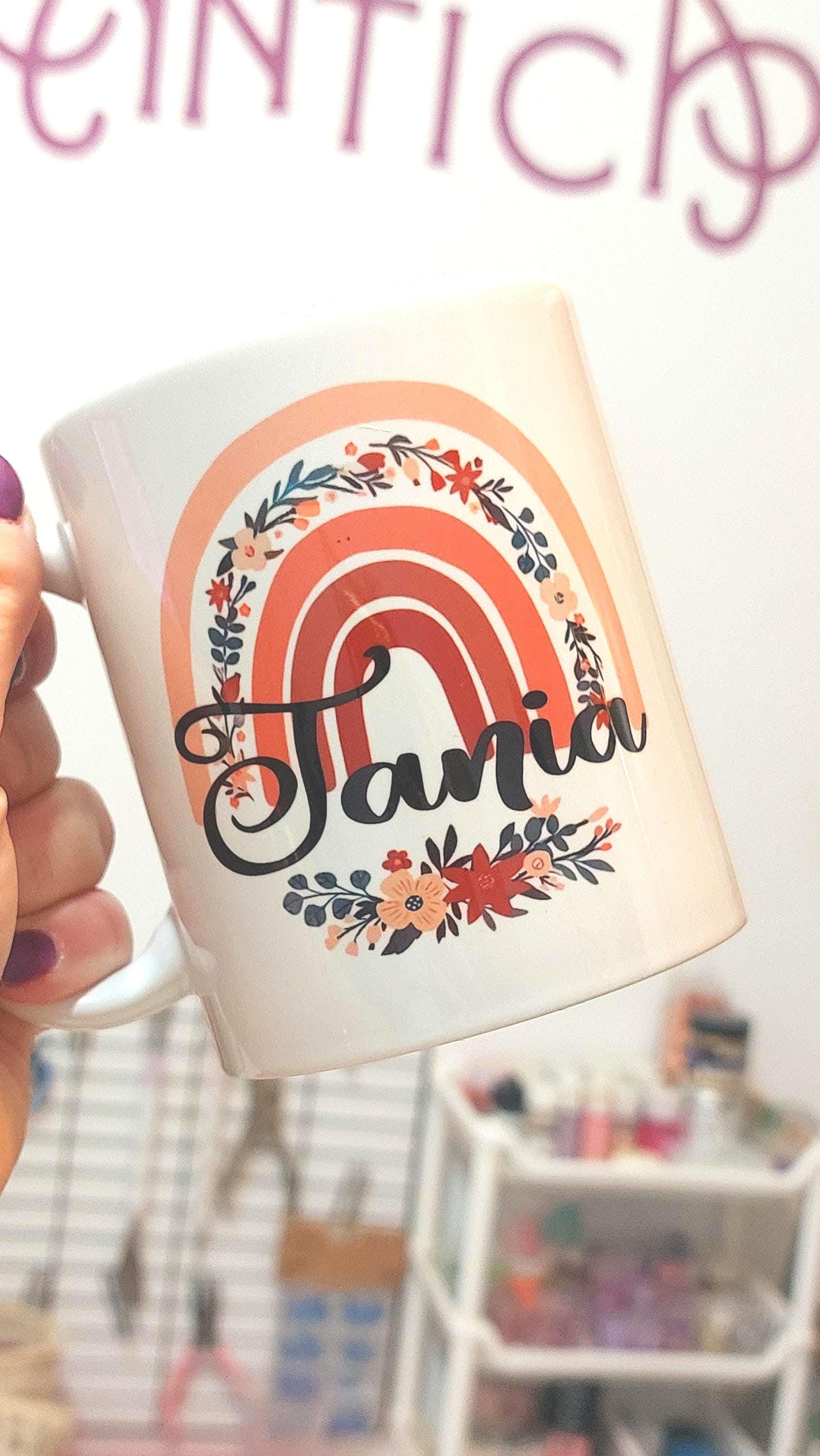 Tazas de arcoíris personalizada