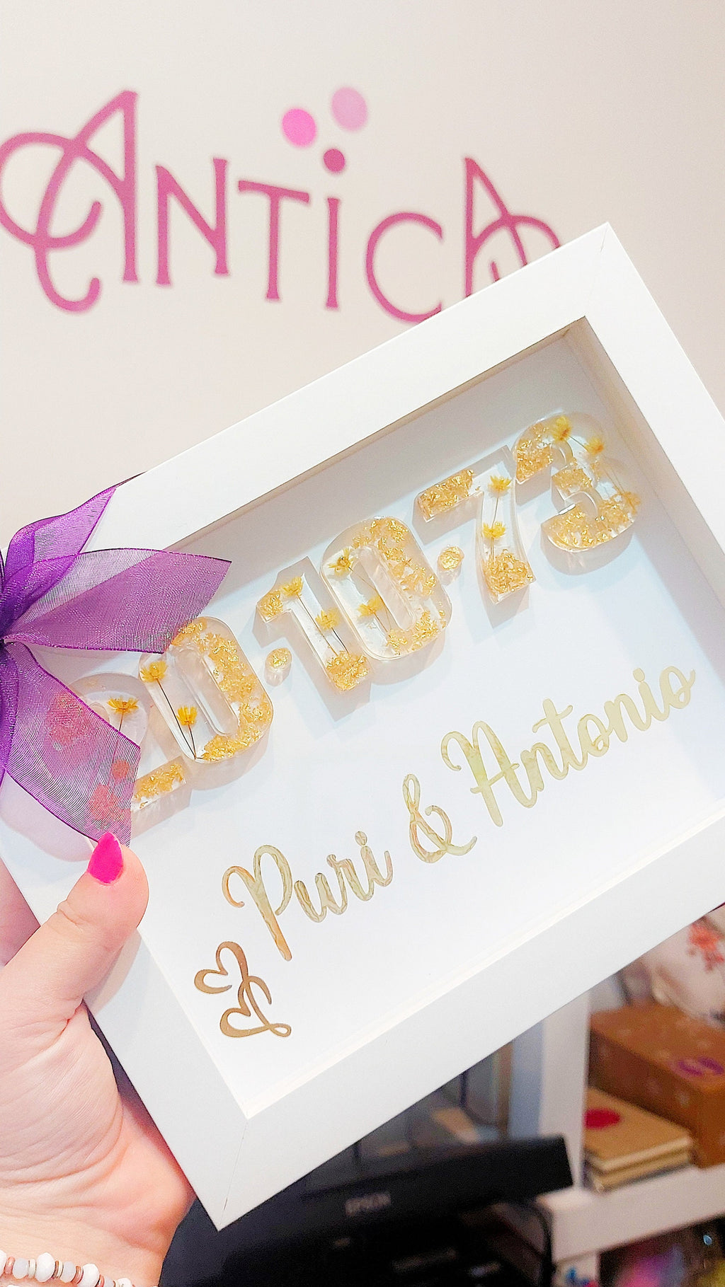 Marco aniversario de boda personalizado