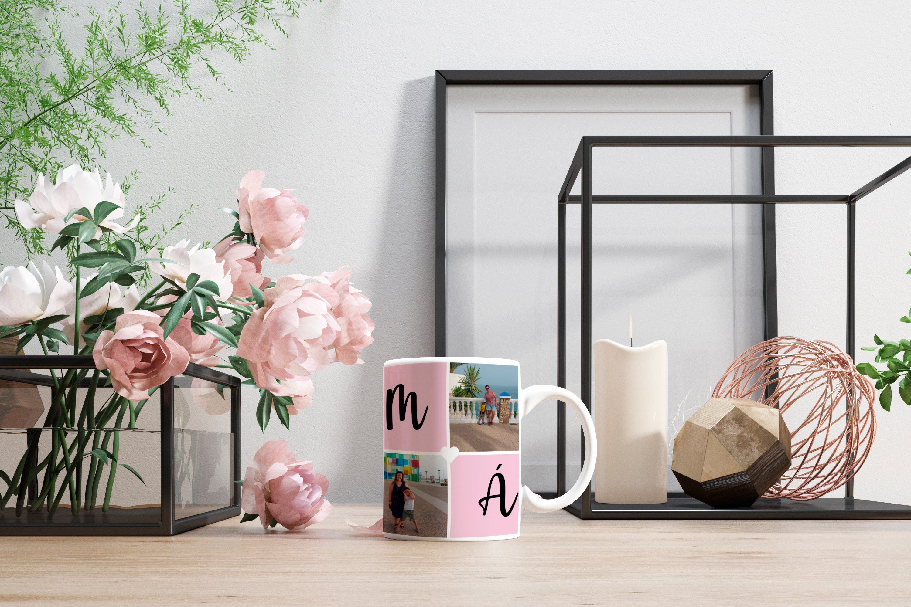 Taza + llavero con foto para mamá