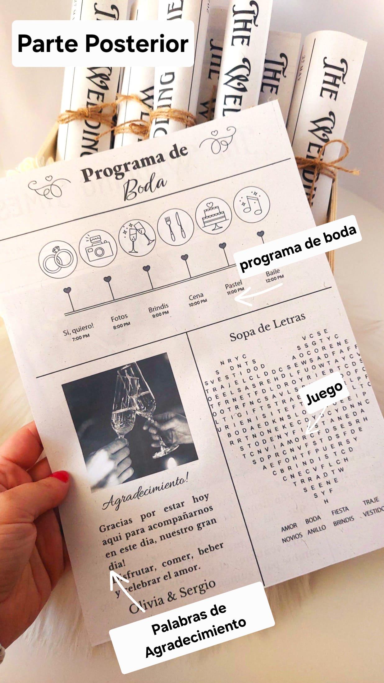 Periódico de Boda Personalizado