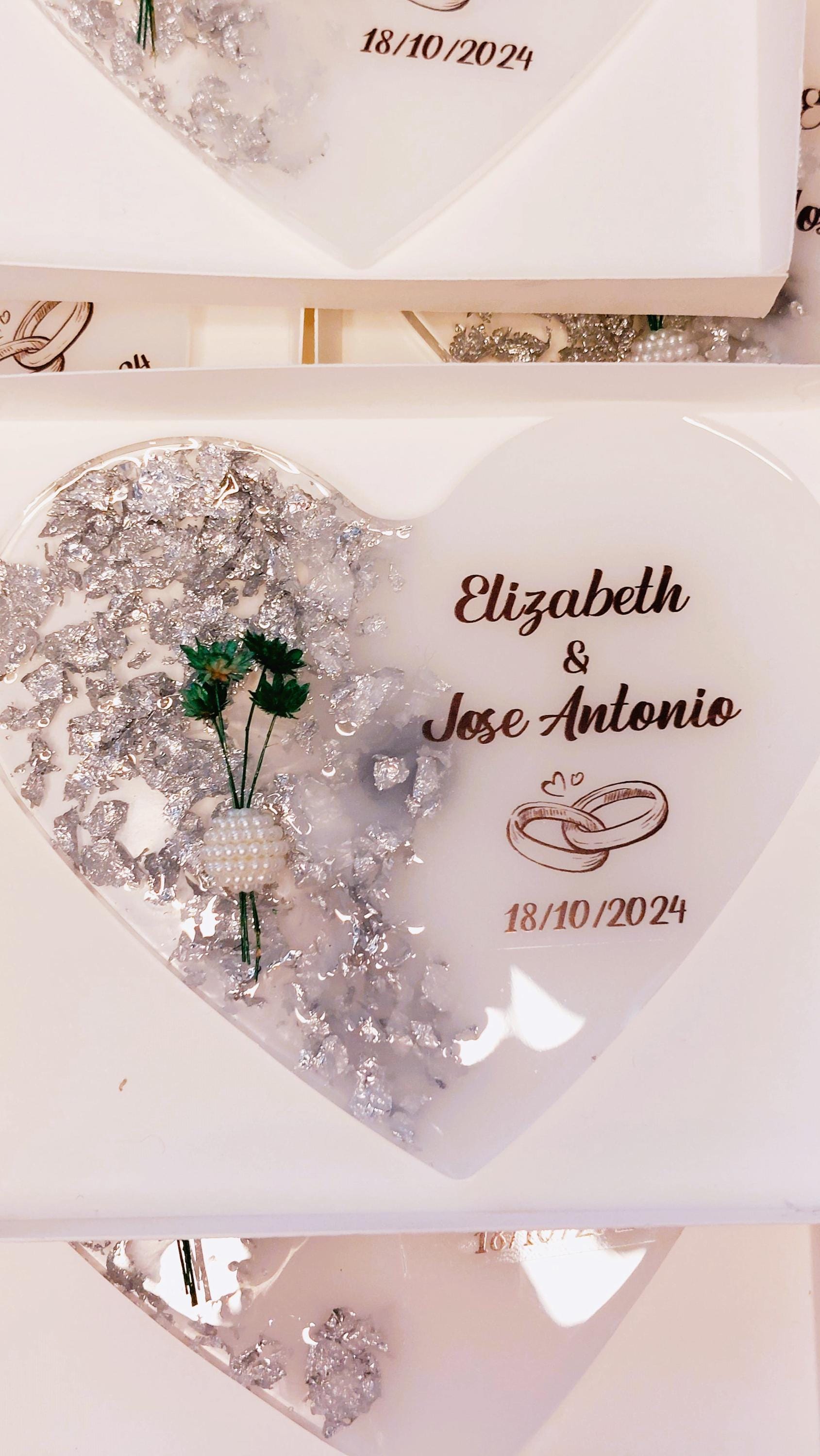 Imán floral personalizado para invitados