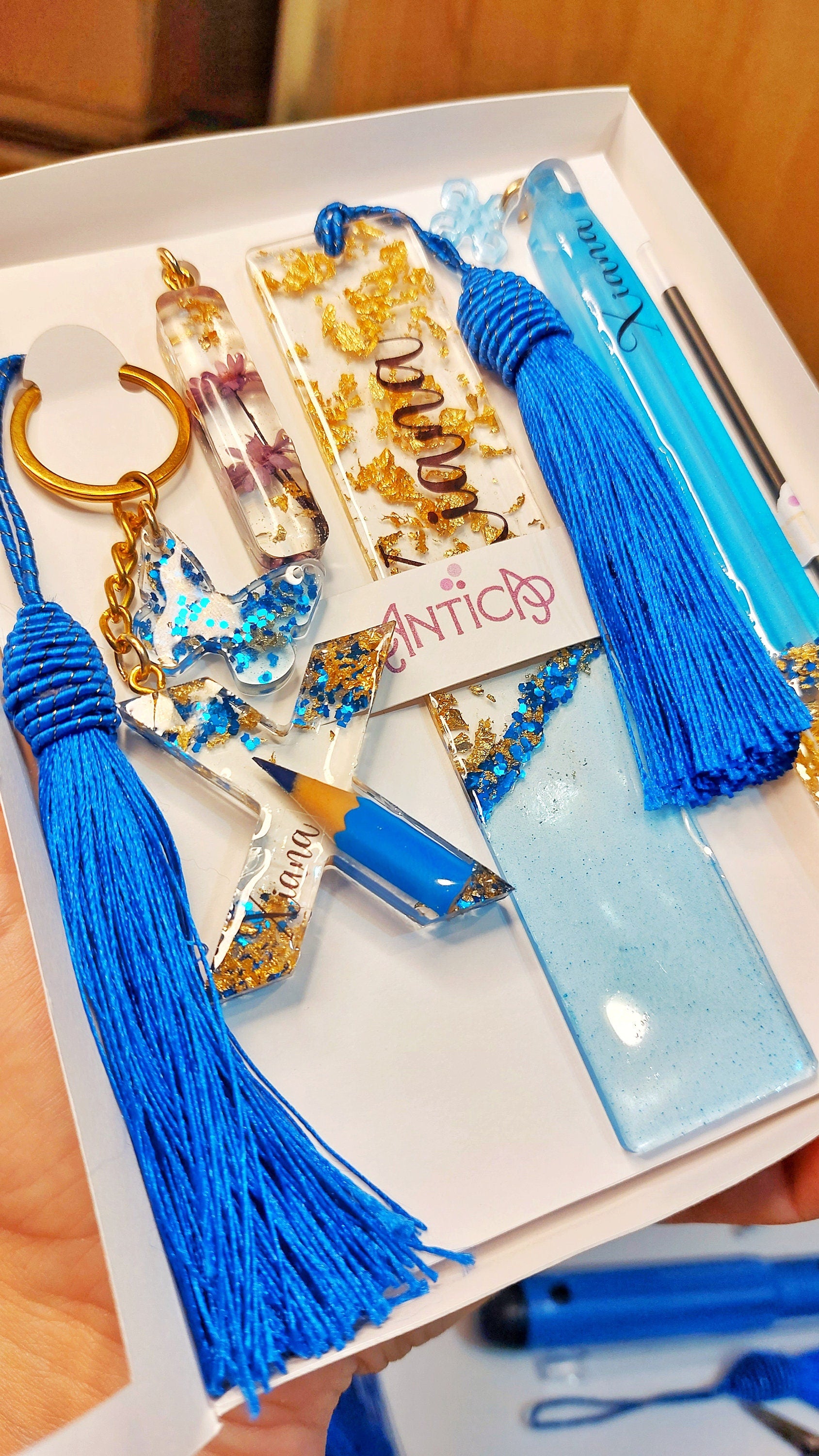 Set Regalo Personalizado para profe en resina.