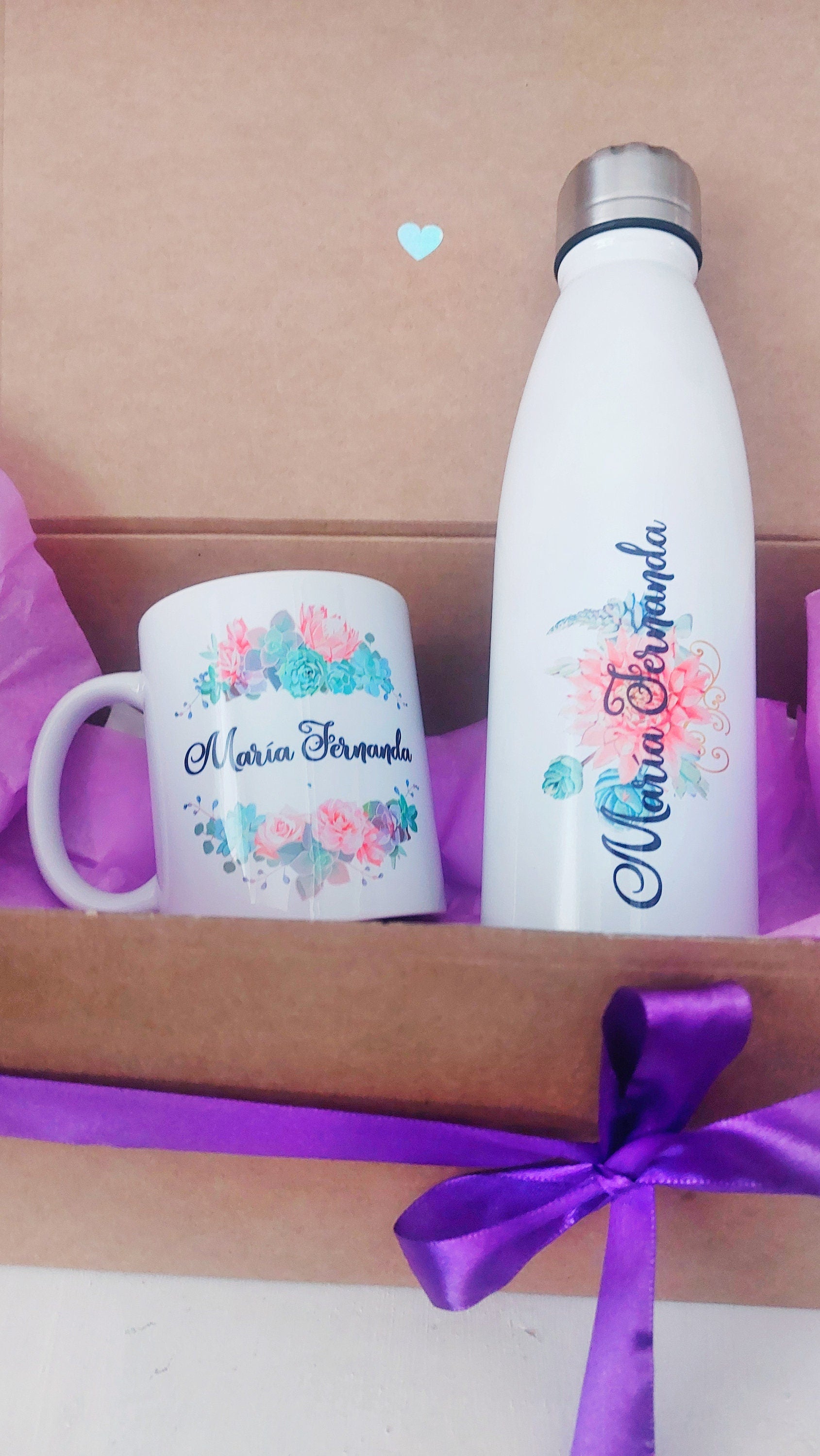 Set regalo personalizado de botella y taza