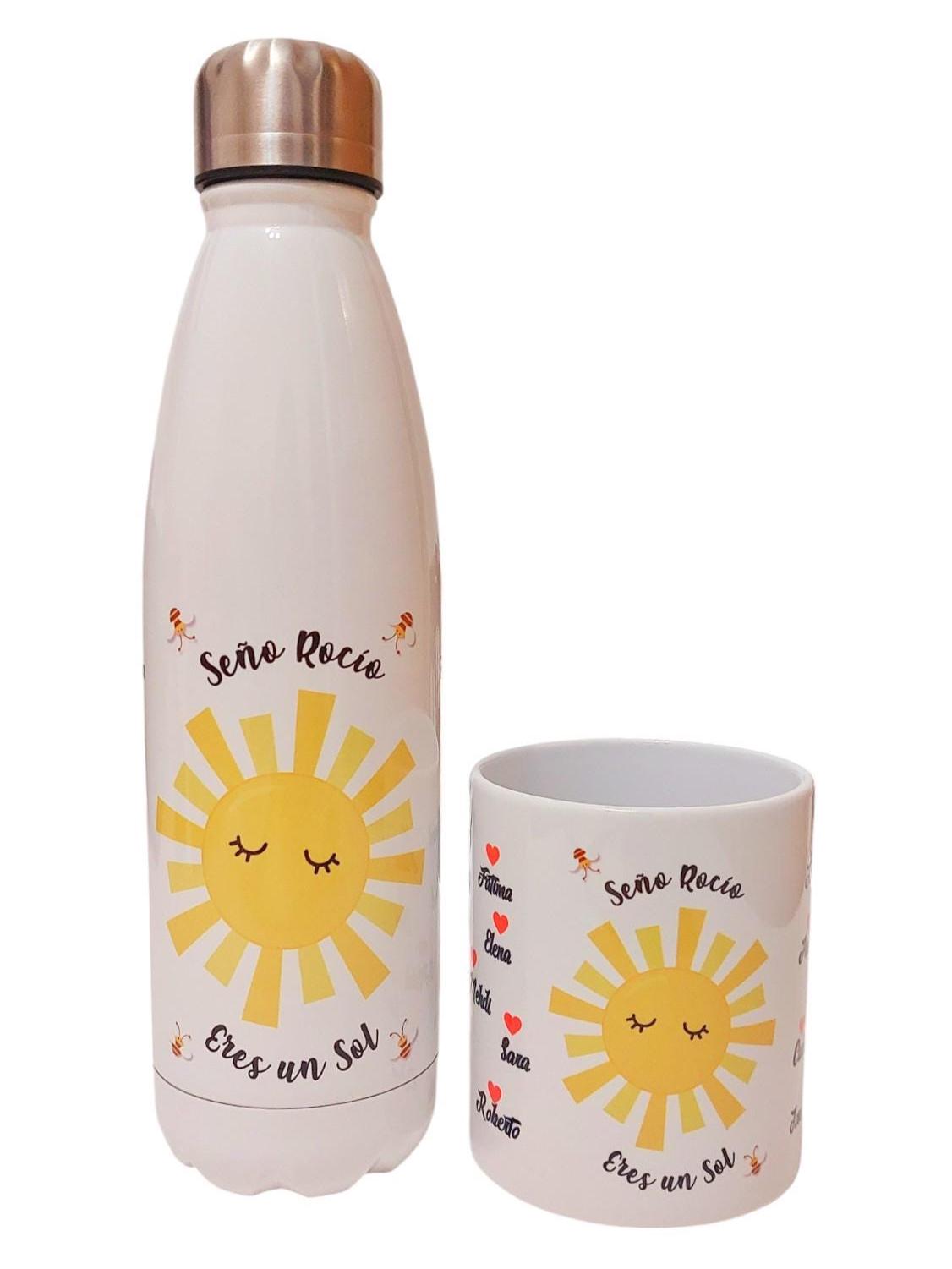 Pack Taza y Botella personalizado para profes