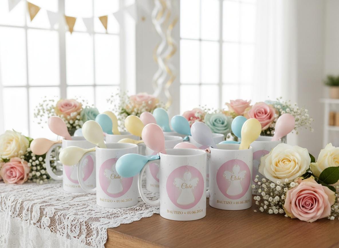 Taza Bautizo Ángel Personalizada
