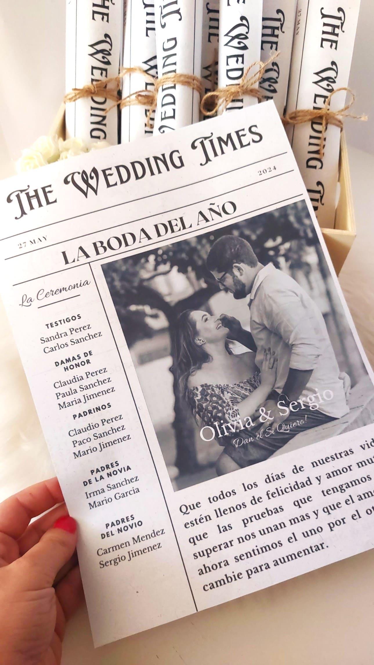 Periódico de Boda Personalizado