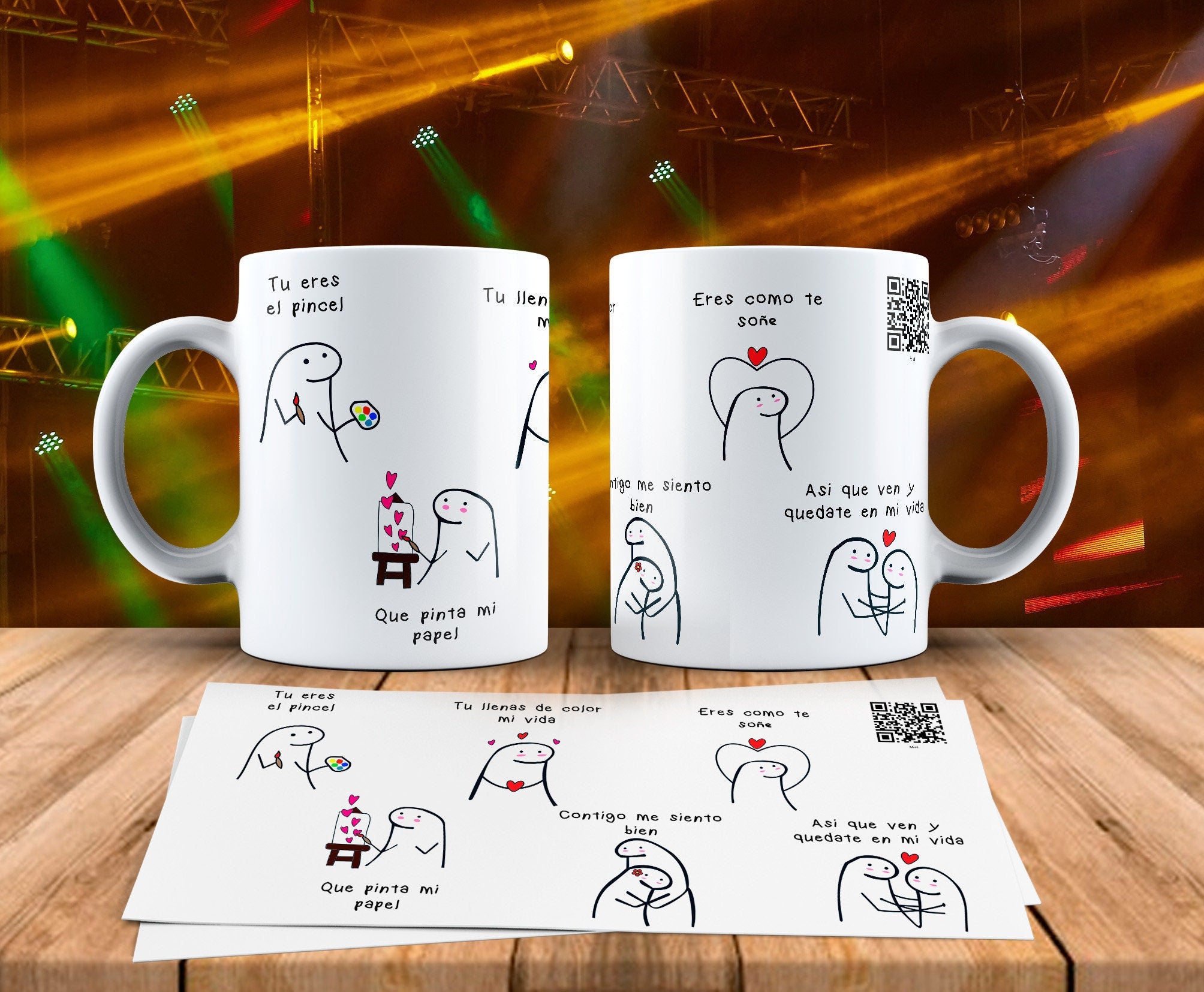 Taza personalizada musical con código QR