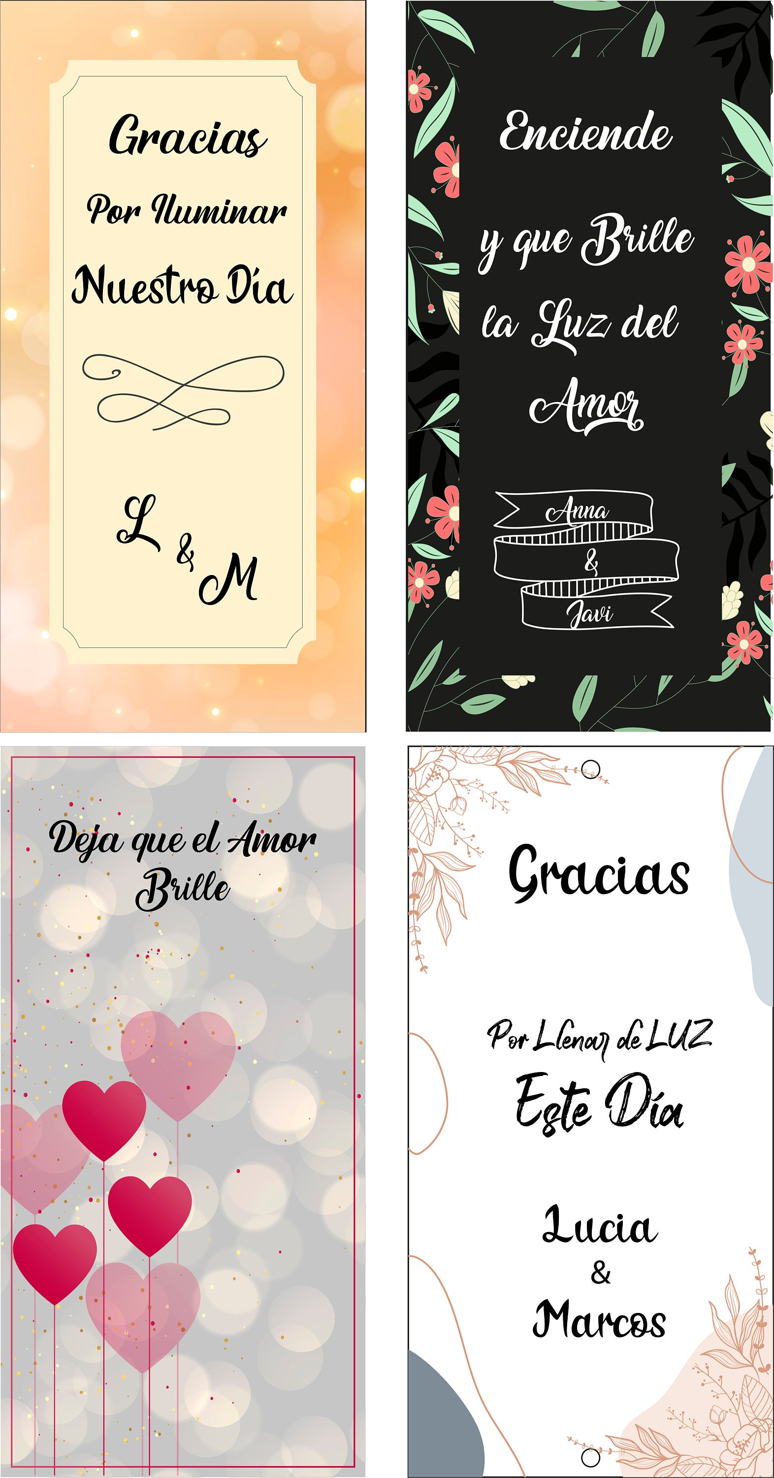 Bengala personalizada de boda