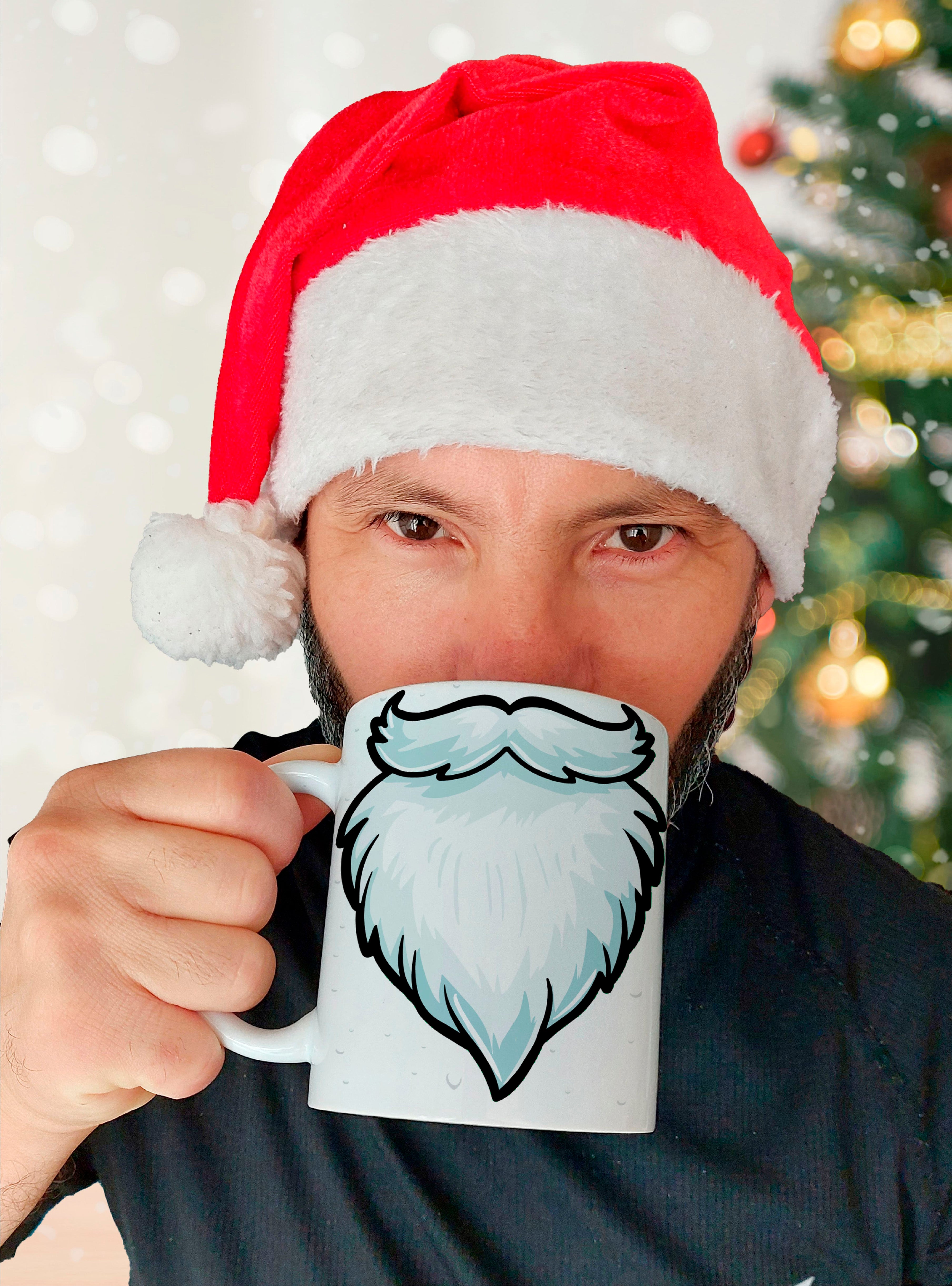 taza barba de papá Noel