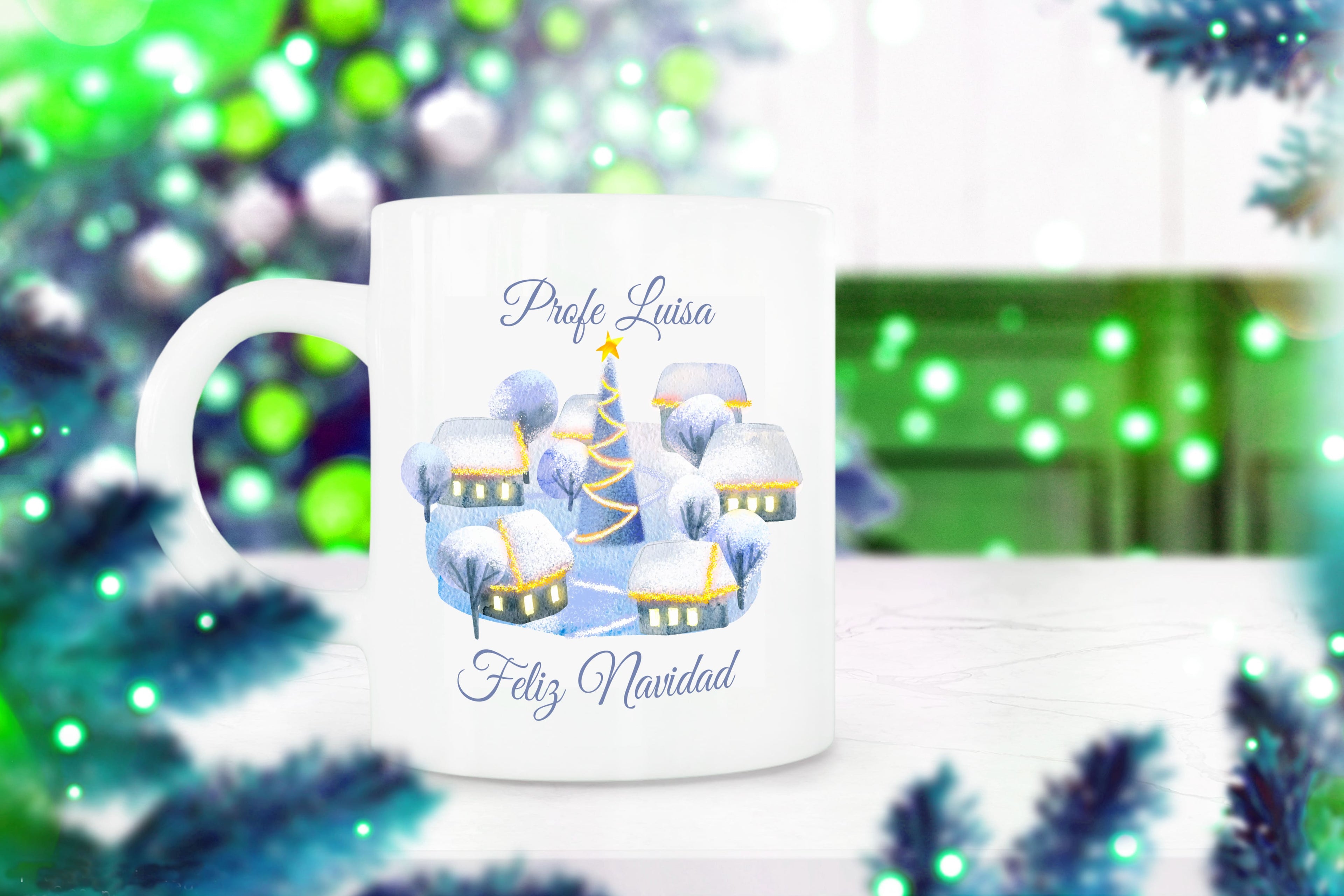 Taza + Llavero Navidad Profe
