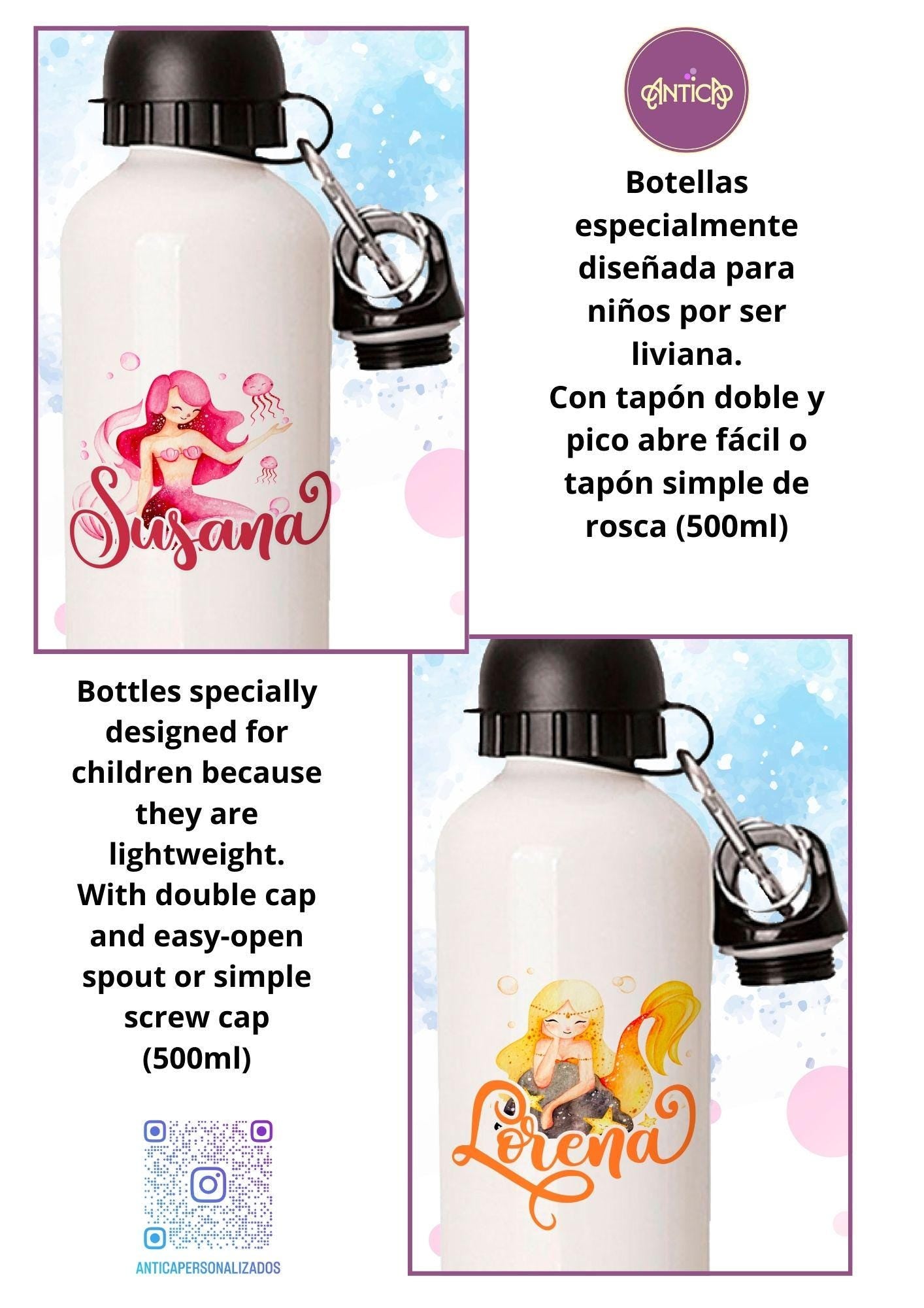 Botella infantil personalizada con nombre