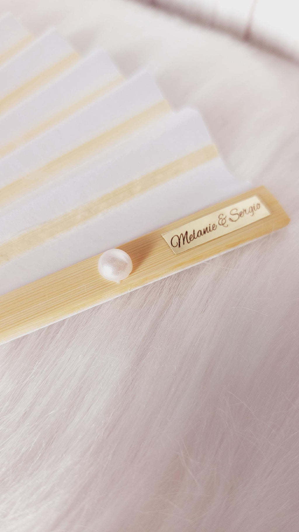 Abanico de boda personalizado