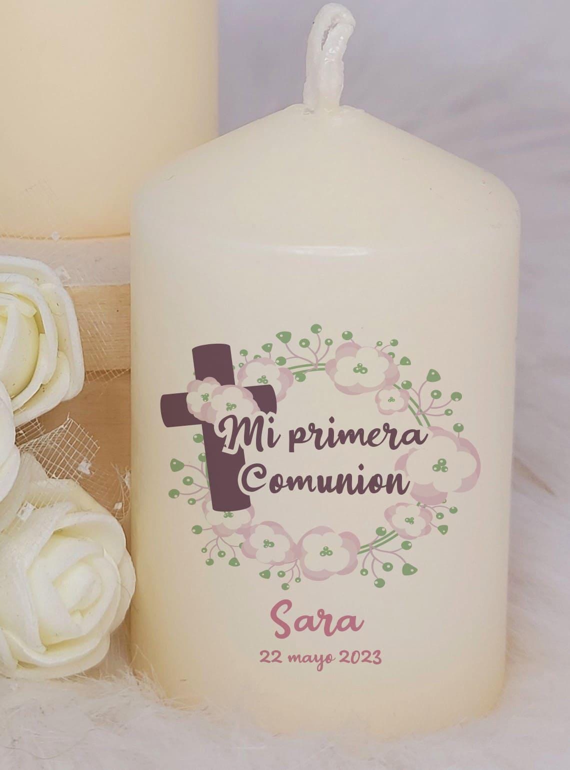 Vela personalizada detalle de Bautizo o Comunión