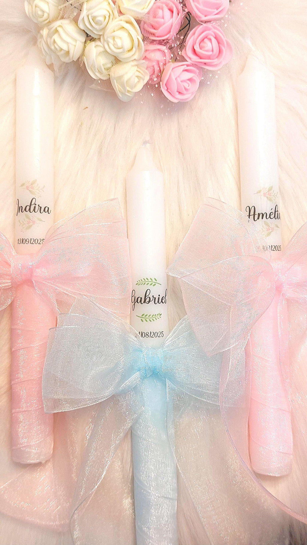 Vela de bautizo personalizada