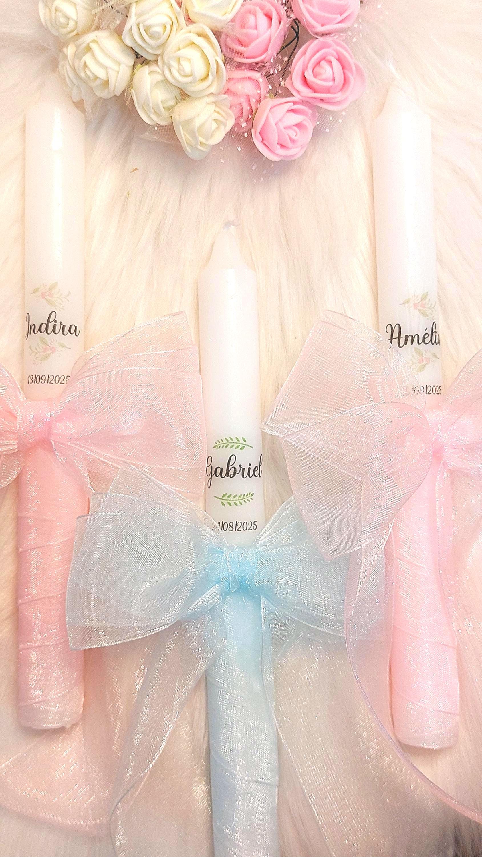 Vela de bautizo personalizada