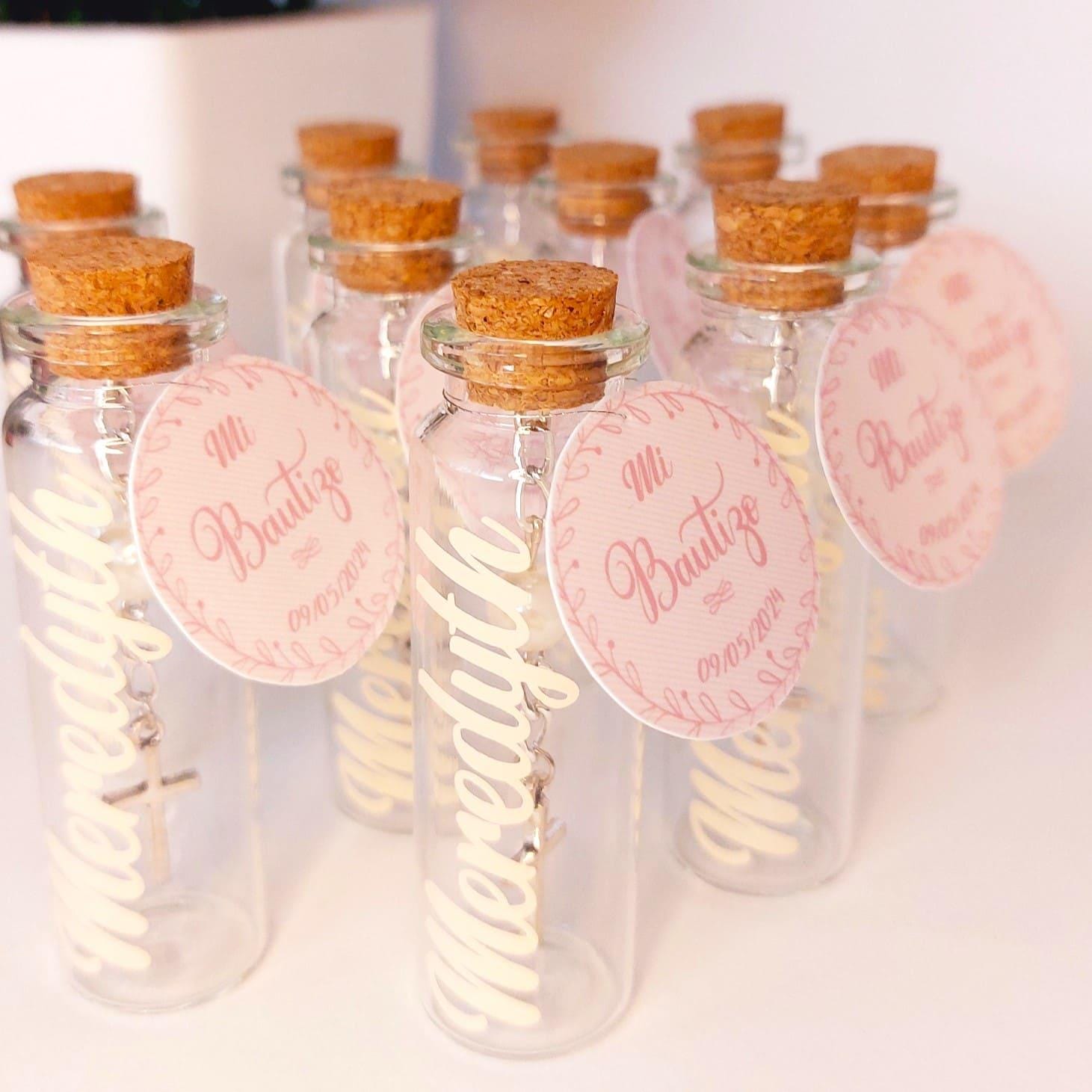 Botella con Rosario Personalizado para invitado